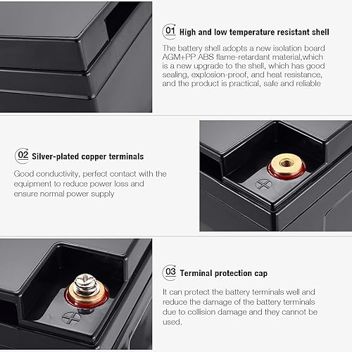 Miniatura 5 de Miady Batería de fosfato de litio de 12 V 36 Ah, batería LiFePO4 ligera de más de 2000 ciclos, batería de repuesto para aplicaciones de energía