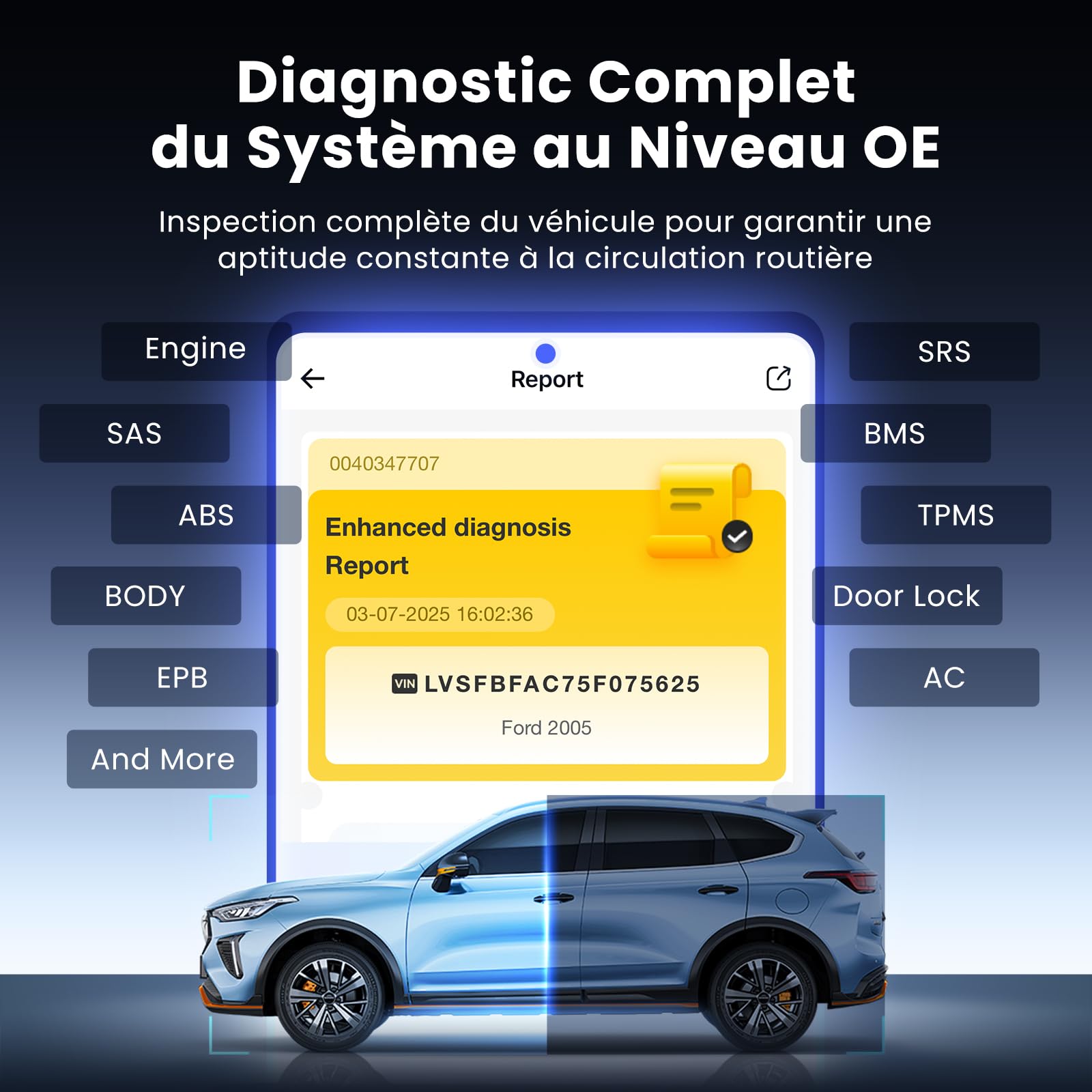 MUCAR BT200 MAX Assisté par l'IA Valise Diagnostic Voiture Bluetooth, Prise en Charge ELM327, Diagnostic Complet du Système avec Tests D'action Bidirectionnels, 15 Fonctions Maintenance, Gratuit à Vie