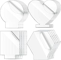 Vista 9 de 20 piezas de acrílico de 0.079 in para base de luz, hoja de acrílico transparente fundida cuadrada y redonda de panel acrílico, letrero en blanco