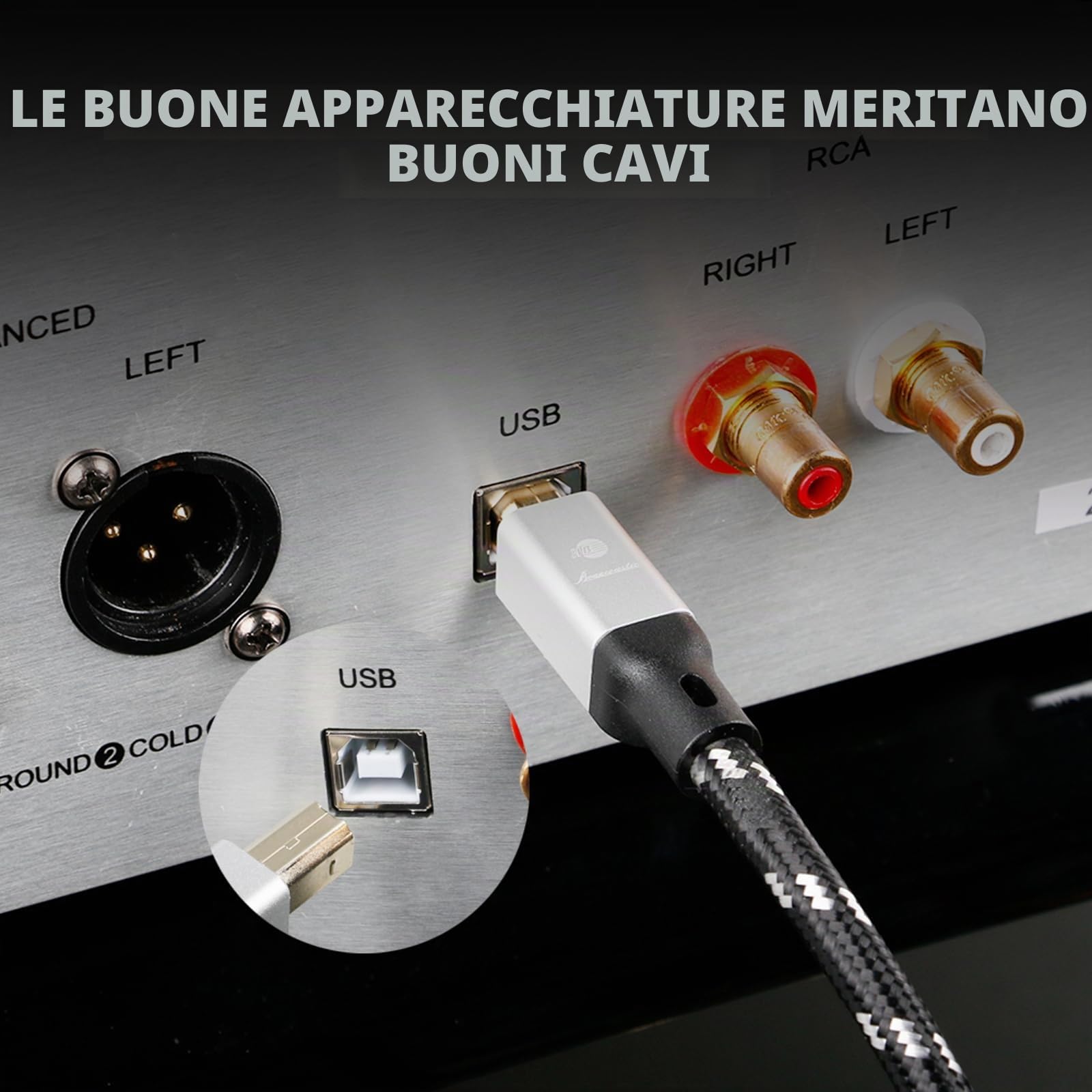 BOAACOUSTIC JIB Cavo stampante Cable USB C a B Cavo decodificatore DAC ad alta velocità da tipo C a tipo B 1m