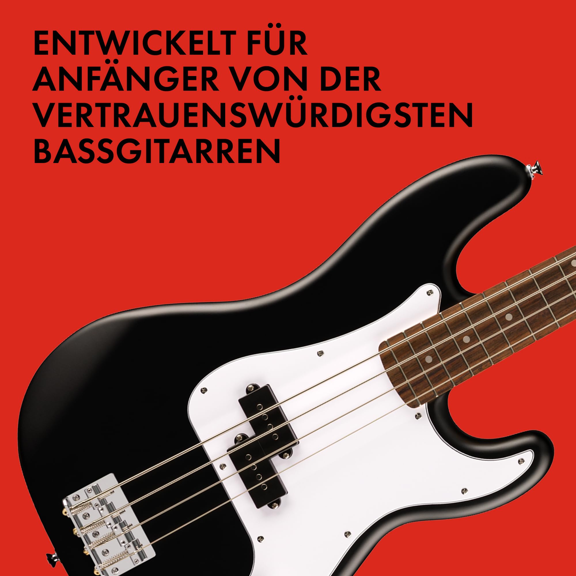 Squier by Fender Debut Collection Precision Bass, Lieferumfang mit Zubehör: - Ständer - Rumble 15 Amp - Gepolstertes Gigbag - Gurt - Bass - 3 m Kabel - FT-1 Stimmgerät