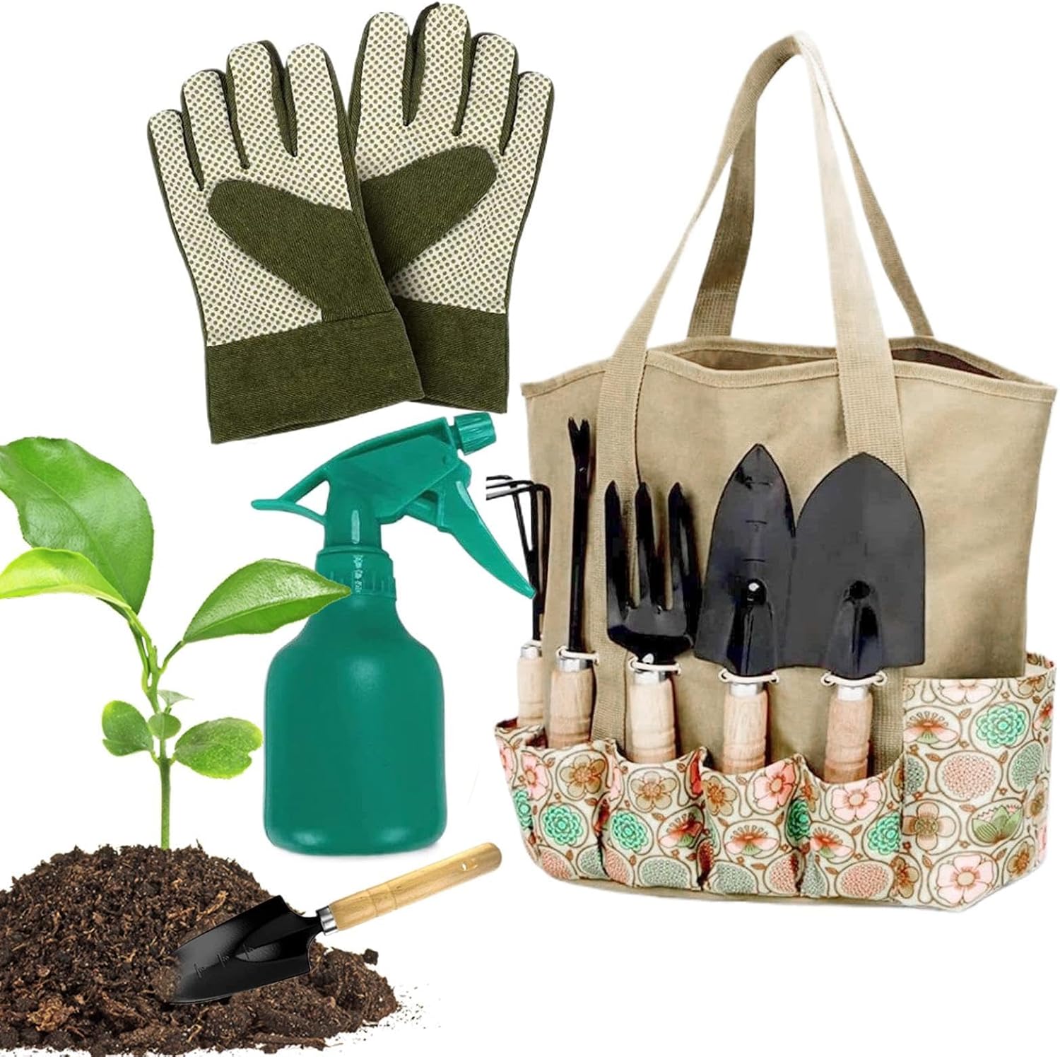 Gardening Tools - Planting Hand Kit, Outdoor Accessories Set with Grip, Steel Yard with Balance, Supplies Practical Feature, Garden Aid for Mom, Grandpa, Grandma, Beginners