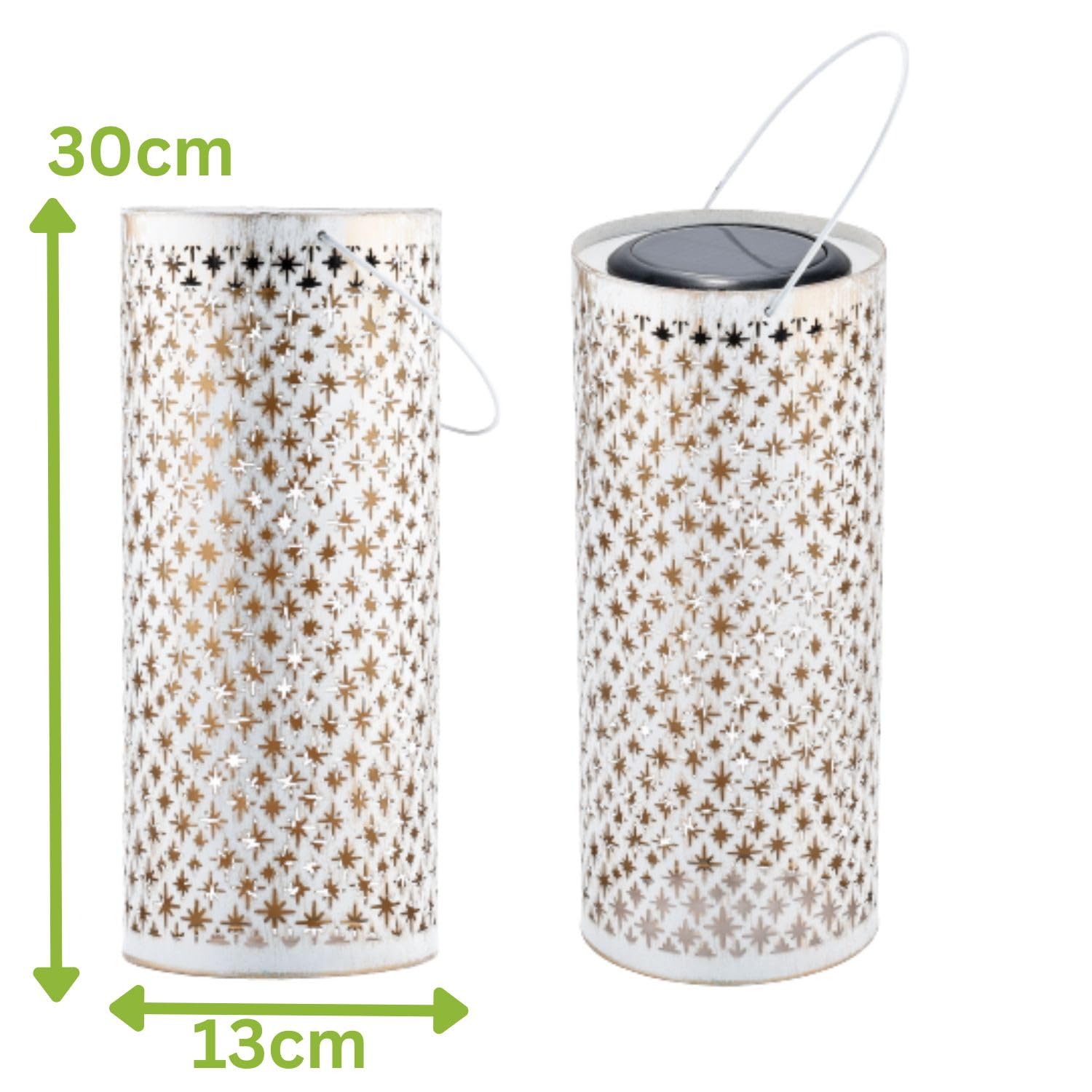 Linterna Solar Estilo Boho, Linterna Solar, farolillo, lámpara de Exterior, Joran, Blanco