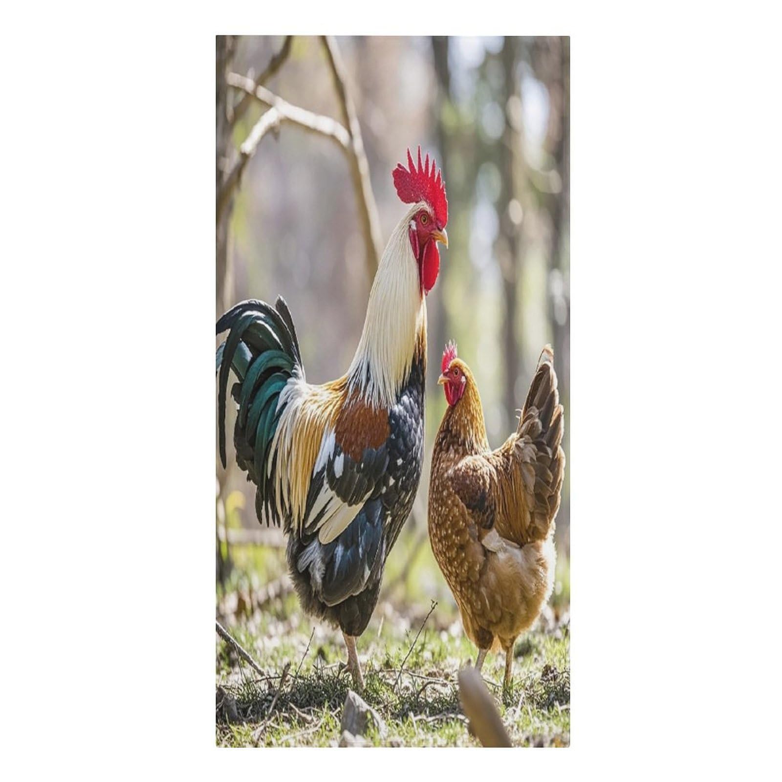 FekiLoot Rooster and Hen Beach Towel Sand Free Quick Dry Travel Towels Extra Large Big Pool Swim Towels Soft Absorbent Beach Blanket for Vacation Essentials Adult Gift 30" X 61"