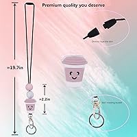 Vista 2 de BIHRTC Correa de silicona con cuentas separable para insignias de identificación, cordones para profesores, soportes retráctiles para insignias