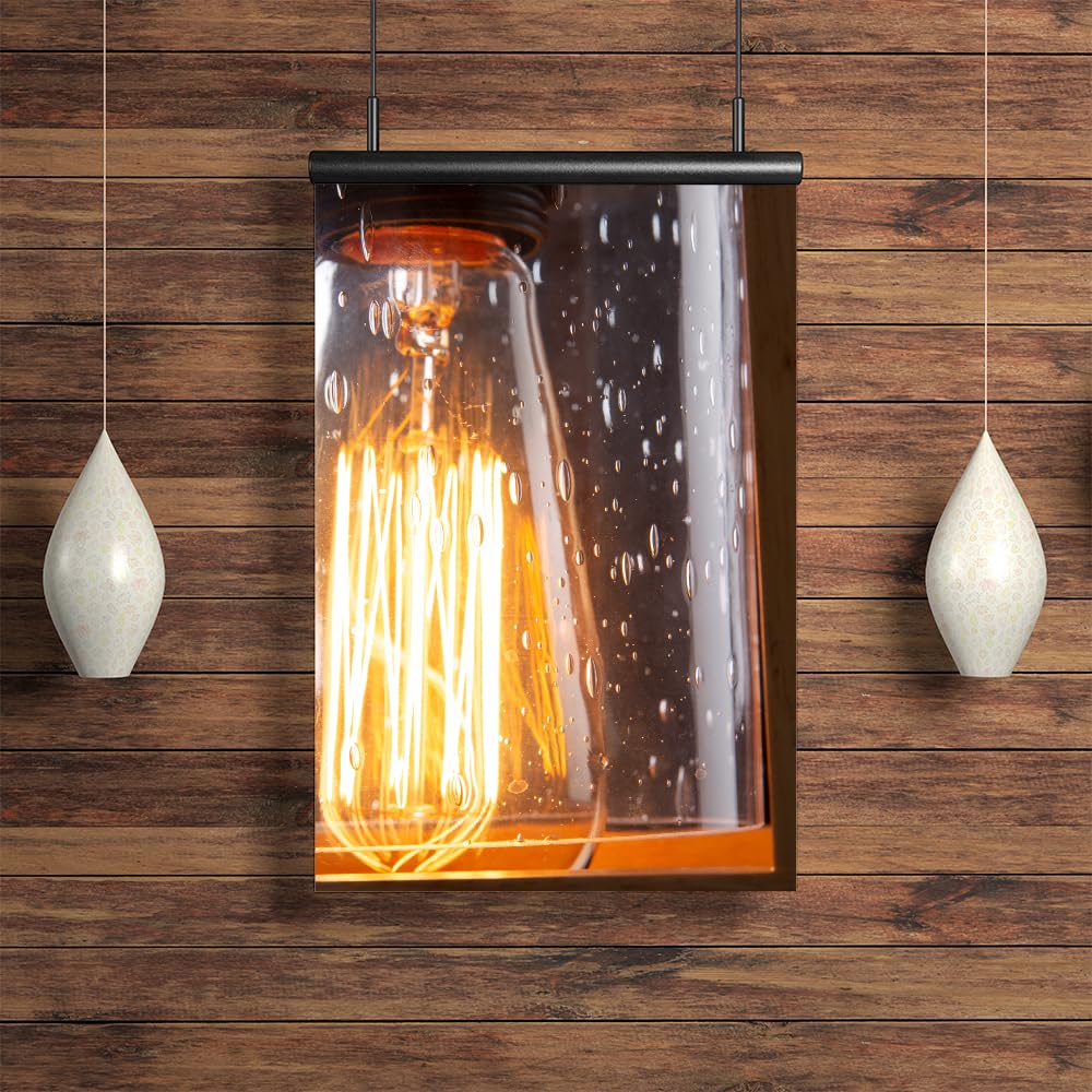 Lámpara colgante de techo para bombilla LED, cristal y metal en acabado negro, con cable y enchufe, luz interior para cocina