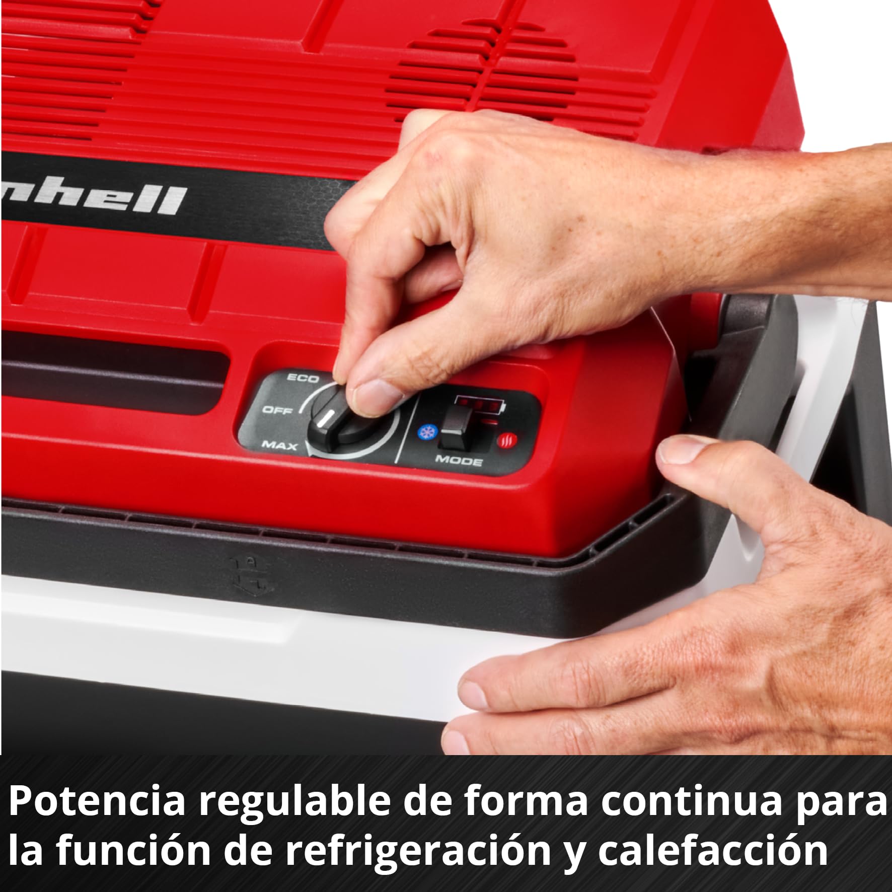 Nevera portátil con batería TE-Col 18/27 Li-Solo Power X-Change de Einhell (18 V, 27 l, Enfriar y Mantener Caliente, híbrido de 12 V para Coche, Enchufe de 230 V, Incl. Bolsillos, sin batería)