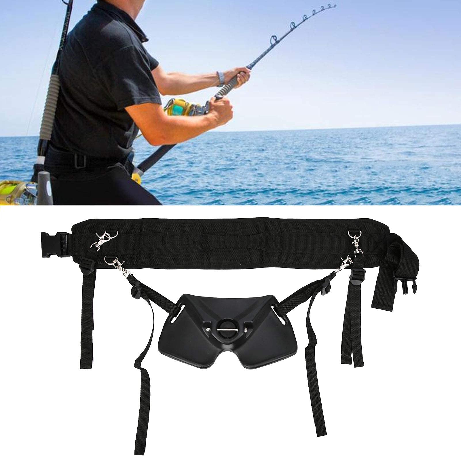 Alomejor Cinturón de Soporte Lumbar Ajustable para Pesca y Actividades al Aire - Accesorio Ergonómico con Refuerzo en la Espalda Baja, Ideal para Pescadores y Deportistas