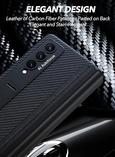 Miniatura 8 de ELEPIK Shield Series - Funda para Galaxy Z Fold 4 con protector de pantalla de vidrio templado integrado soporte cerrado para bolígrafo S evita que