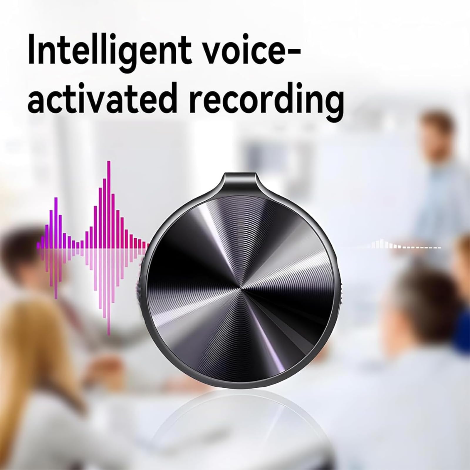 Audio Recorders with AI-Intelligent Triple Noise Cancellation, HD Smart Voice Recorder with One-Touch Recording & Playback, Keychain Mini Audio Recorder, Recording Device for Lectures, Meetings(32G)