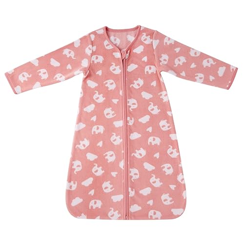 Miniatura 1 de DaysU Saco de dormir para bebé de microforro polar con mangas largas, saco de dormir cálido de felpa con cremallera de 2 vías, saco de dormir unisex
