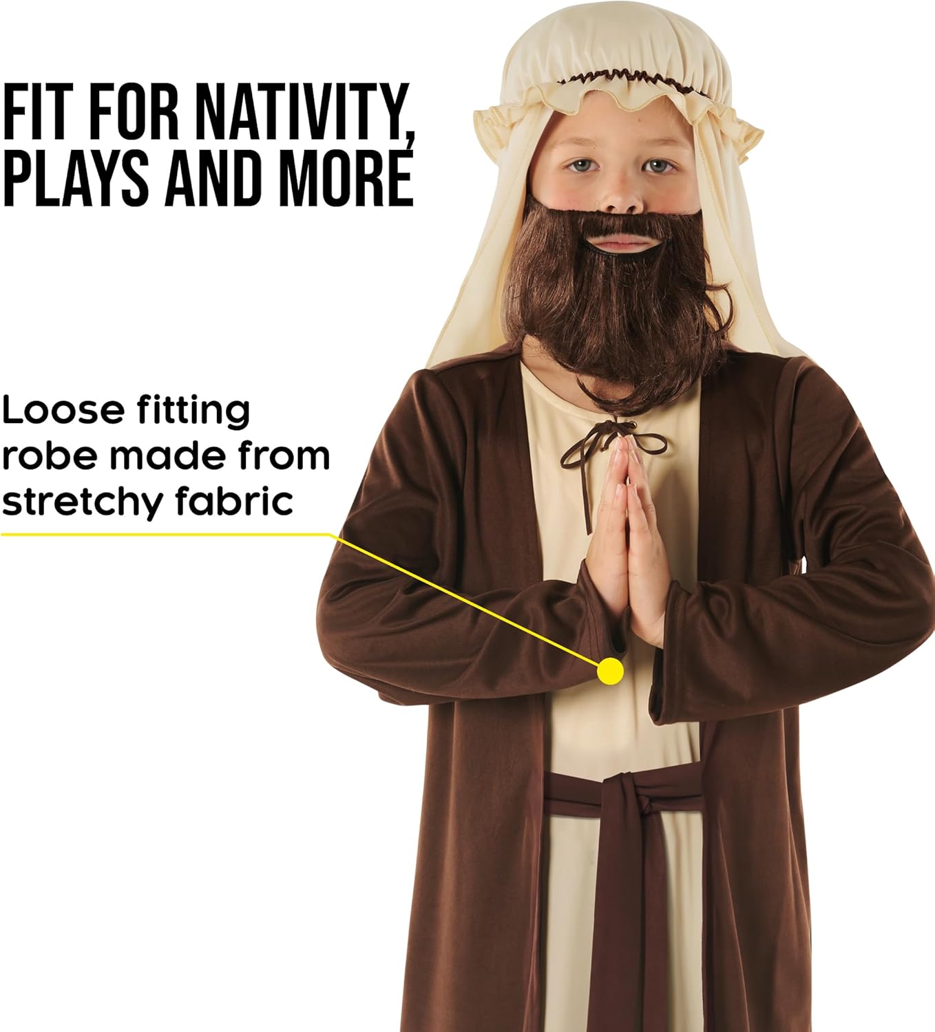 Morph Saint Joseph Costume For Kids, Biblical Costume For Boys, Bible Dress Up Outfit, Religious Role Play - Image 4