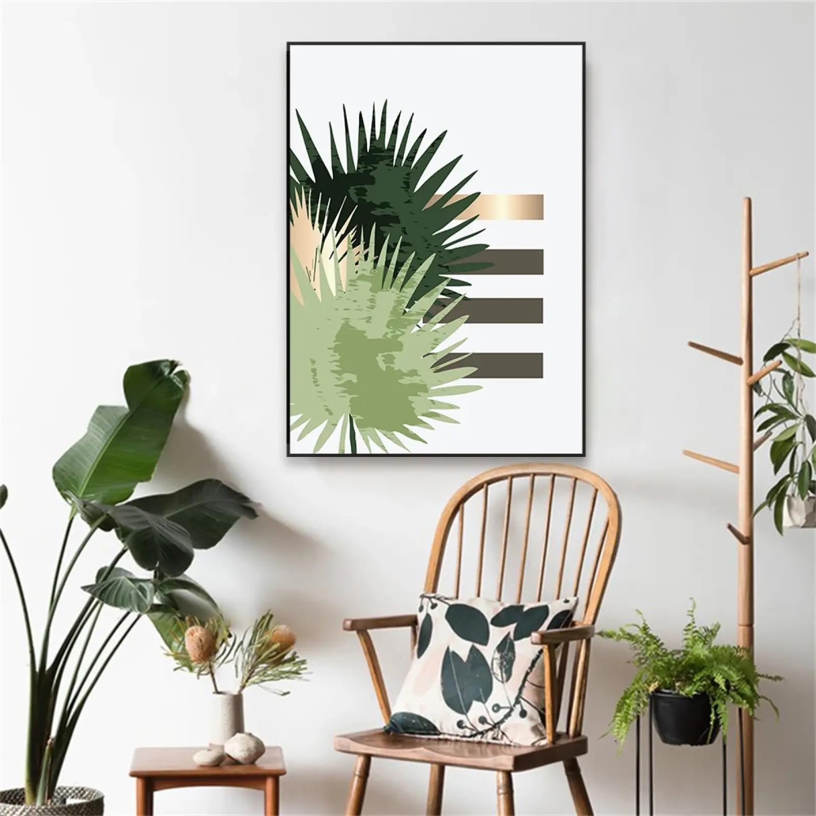 Impression de feuilles de nature déco murale toile 50x70