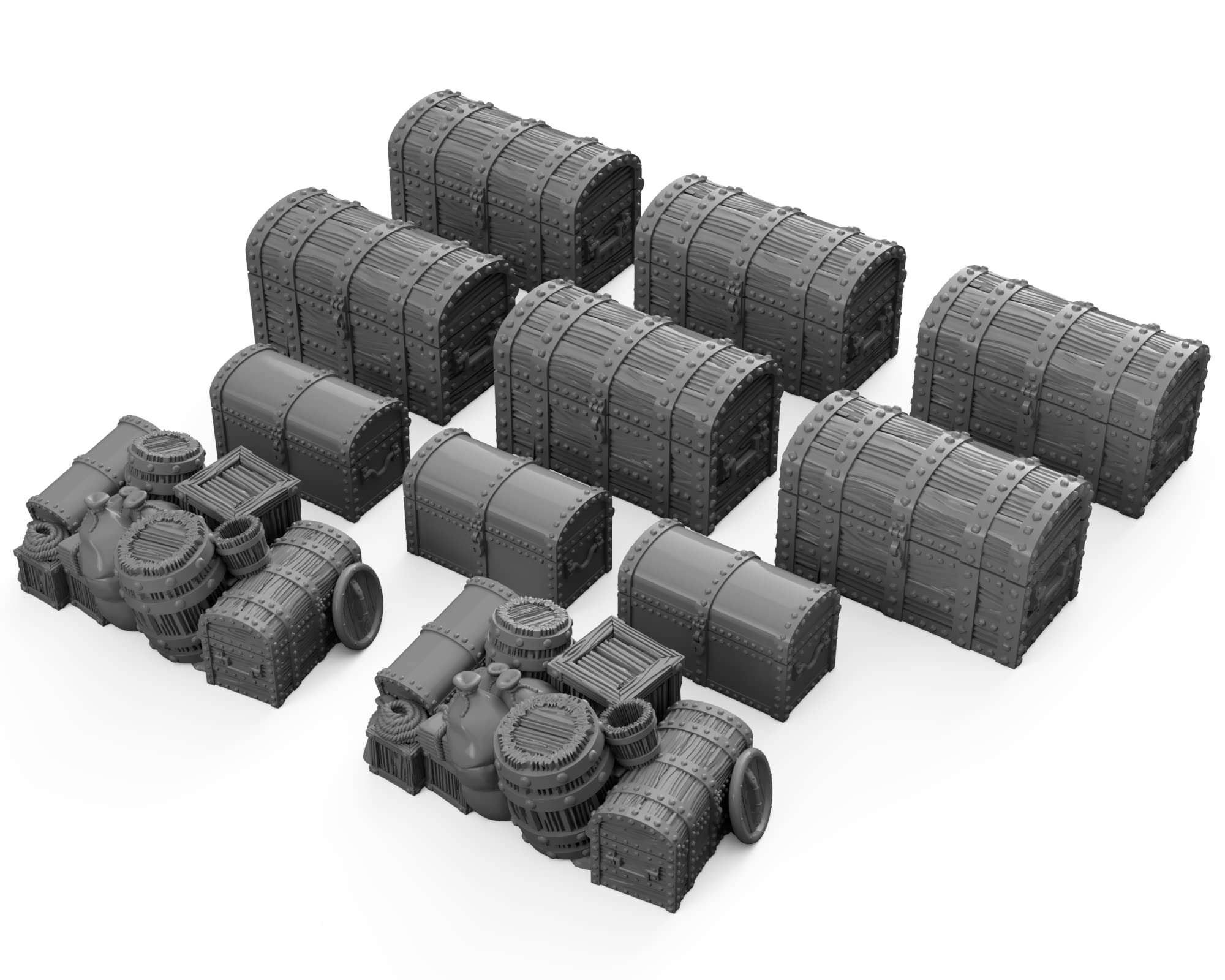 Ultimate Chest Set DND Terrain for Dungeons and Dragons, D&D, Pathfinder, Warhammer 40k, RPG, Miniatures, Age of Sigmar, Tabletop, D and D, Dungeons and Dragons Gifts