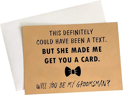 Heather & Willow Tarjetas de propuesta de padrinos de boda, juego de 8 con sobres de 5 x 7 pulgadas, divertidos regalos de propuesta de padrinos de