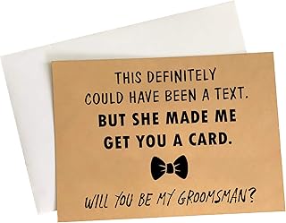 Heather & Willow Groomsmen Proposal Cards - Set of 8 with Envelopes 5" x 7" | Funny Groomsmen Proposal Gifts for Wedding