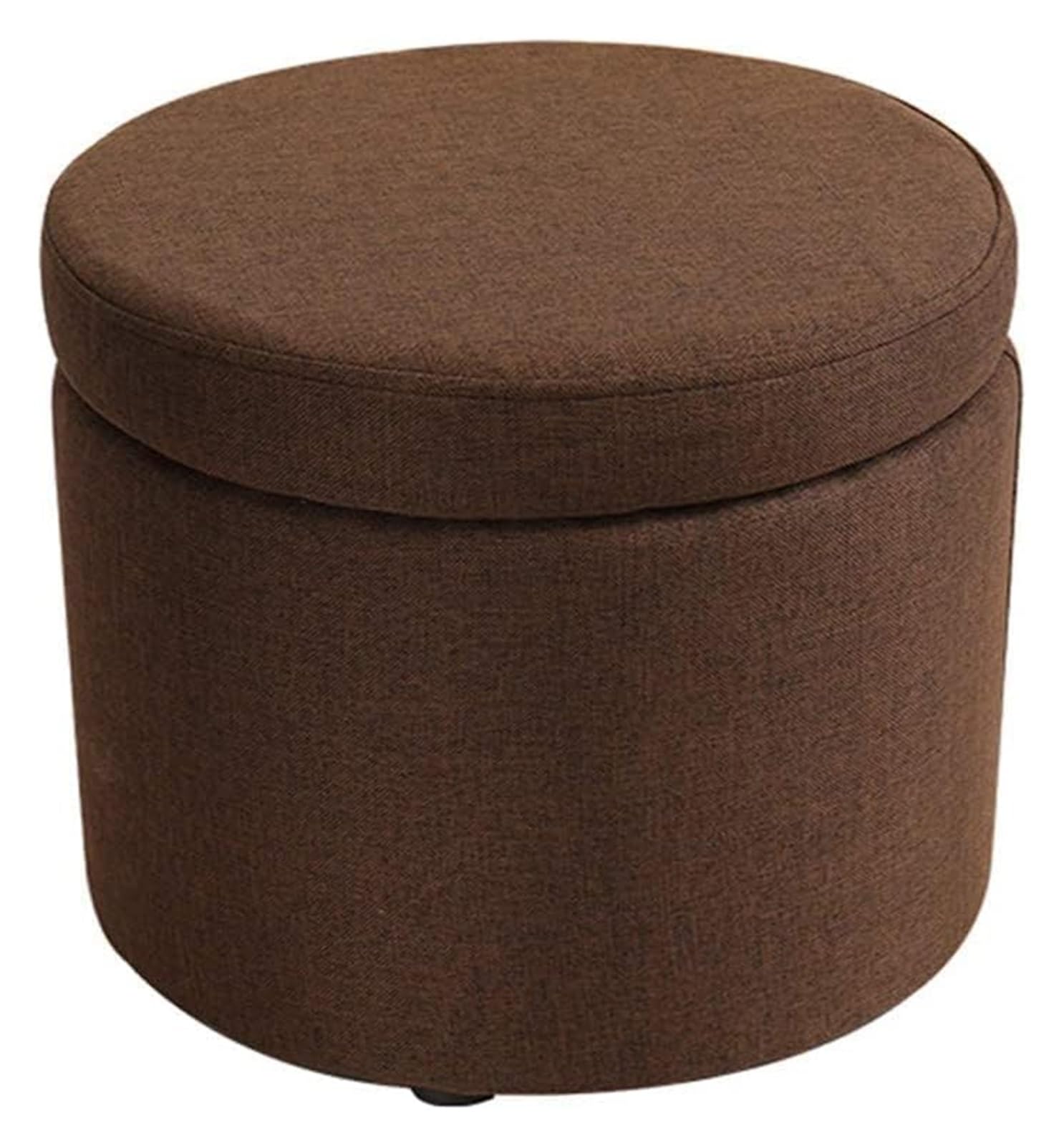 Ottoman en lin marron haut de gamme avec coffre intégré et assise rembourrée