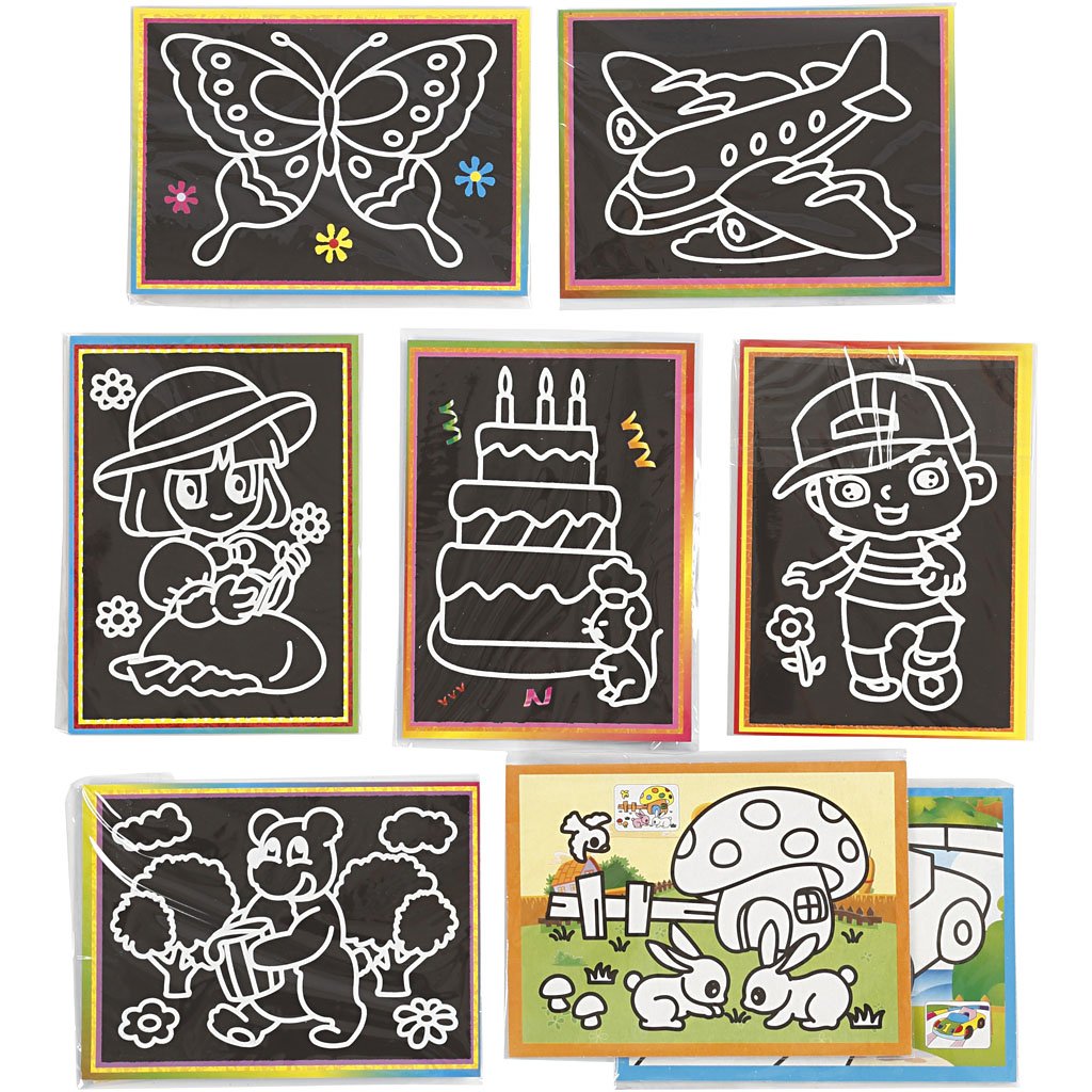 scratch plates black 9 x 12 cm 96 pieces
