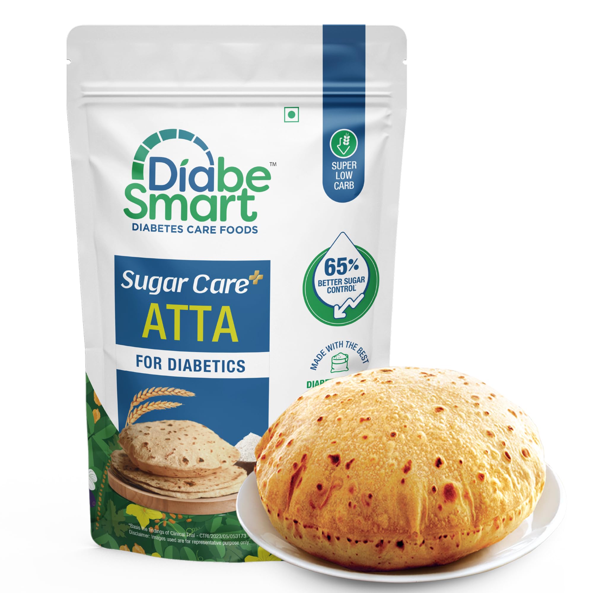 DiabeSmart Sugar Care Plus Atta 1 KG| Ultra Low Carb Diabetic Atta | 70% Lower Glycemic Load for Better Sugar Release Control |High Fiber High Protein Flour | 5 Superfood & Seed Multigrain Low GI Atta (B0DGQW8KCG) Amazon Price History, Amazon Price Tracker