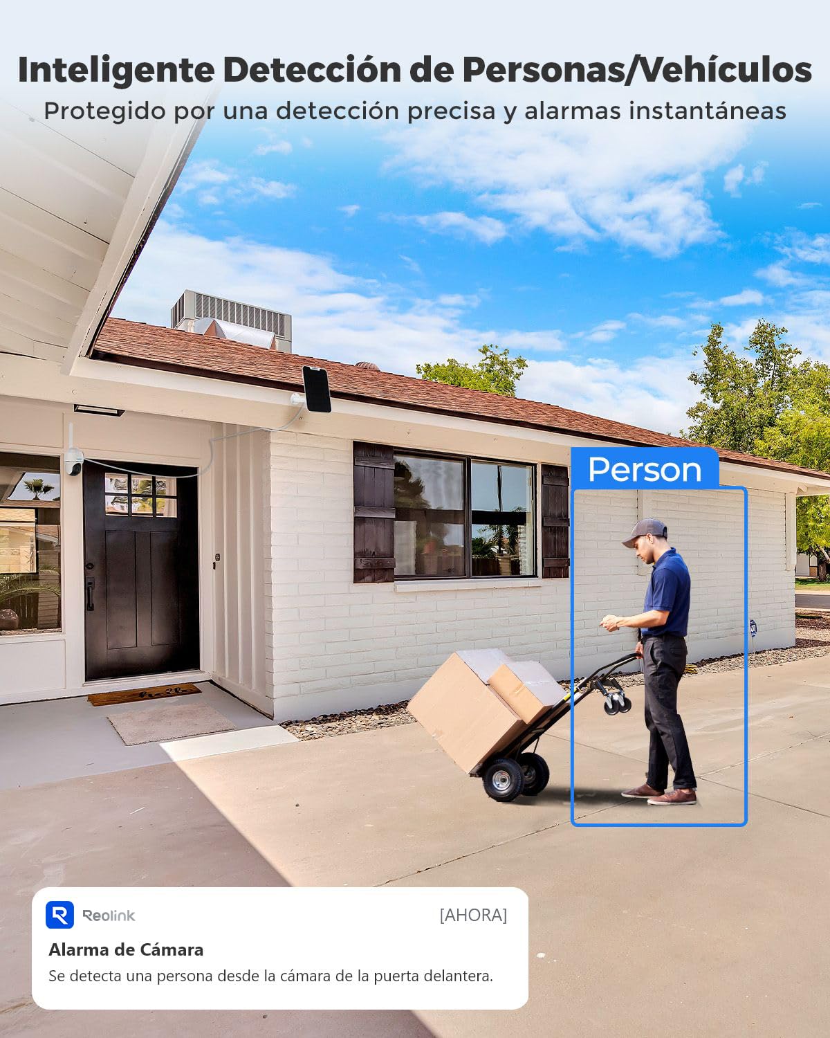 Reolink 3G/4G LTE Camara Vigilancia Exterior Solar con Bateria 5MP 360° PTZ | Cámara Inalámbrica con Tarjeta Sim & 64GB SD, Detección de Persona/Vehículo, Audio Bidireccional, Go PT Plus con Panel Solar