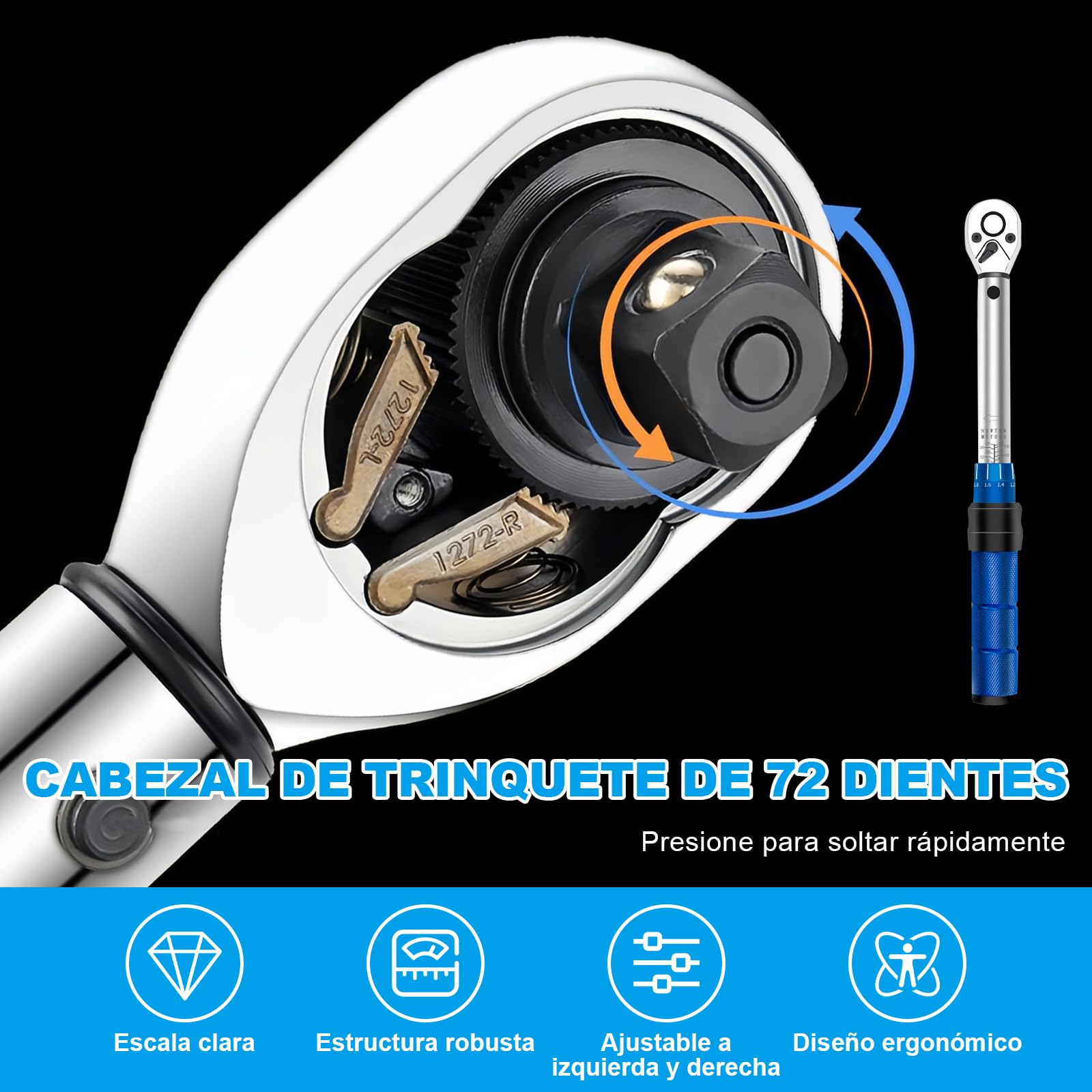 15 Piezas Llave Dinamometrica 1/4'' 2-24 Nm, Llave Dinamométrica Bicicleta Doble Dirección, Precisión de Error ±3%, Ajustable 72 Dientes con Broca y Varilla de Extensión para Bicicleta, Moto