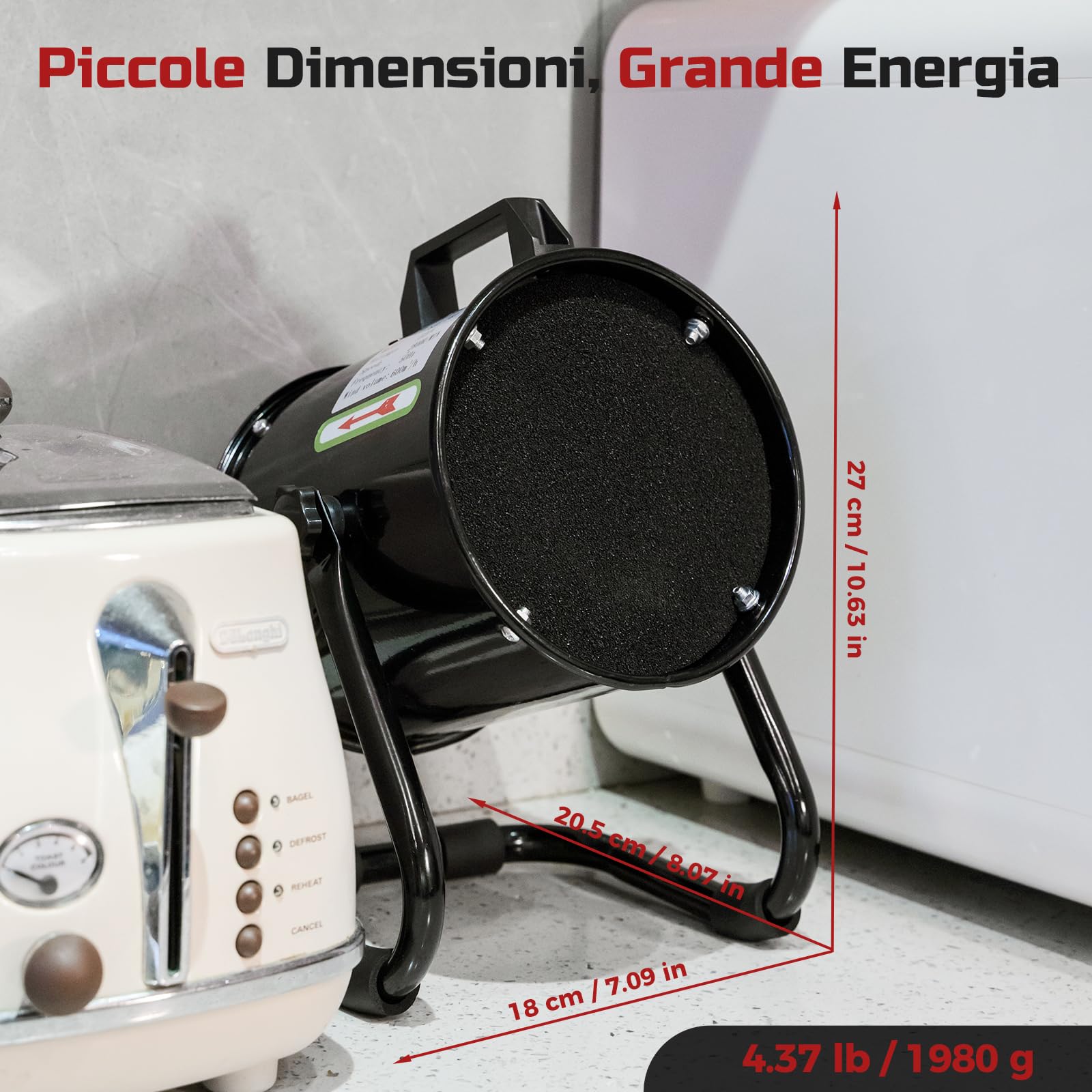 Cappa Cucina Portatile 40W 600m³/h Ventilatore Scarico Estrattore In Lega Alluminio - con 10 Filtri Carboni Attivi/120°Regolabile/Dasso rumore - per Ventilazione Circolazione Aria in Interni, RV