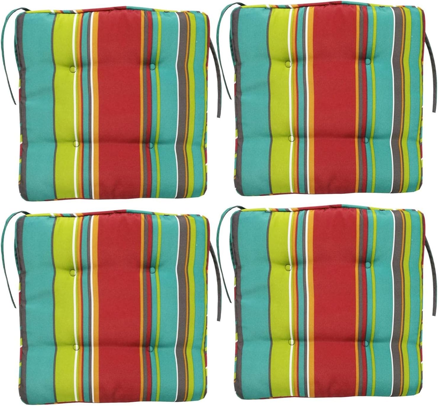 Set of 4 Garden Chair Cushions Seat Pads, Outdoor Patio