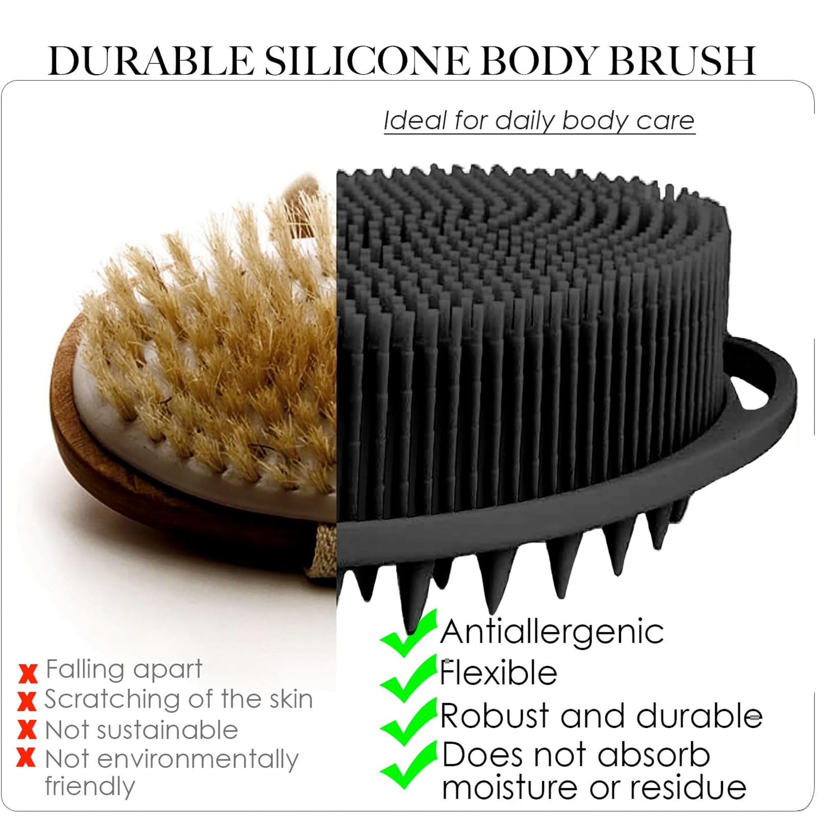 RamPula Silicone Body Scrubber, Silicone Loofah, Bath Cleaning Scrubber, Shower Sponge Glove - Image 2