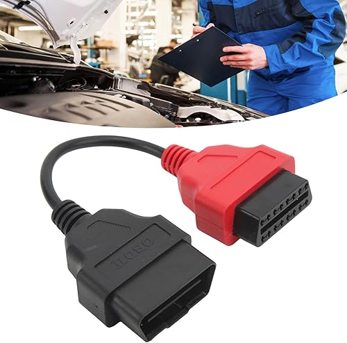 Miniatura 6 de SRS OBD Cable de diagnóstico OBD2 Cable adaptador de escáner Rojo SRS Reemplazo del cable de diagnóstico para EcuScan