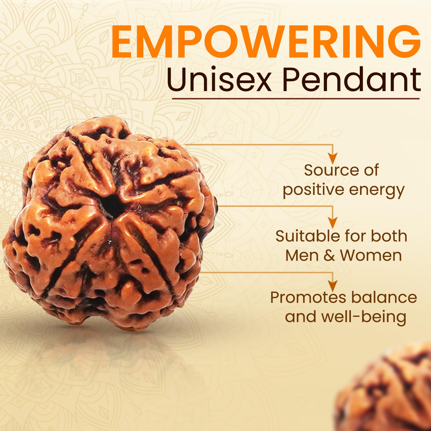 PUSHKARA NATURAL 4 MUKHI RUDRAKSHA CERTIFIED - NEPAL | BROWN | PJTL4M01 - ASTROLOGICAL BENEFITS - UNISEX PENDANTS - POSITIVE ENERGY FOR MEN & WOMEN 4