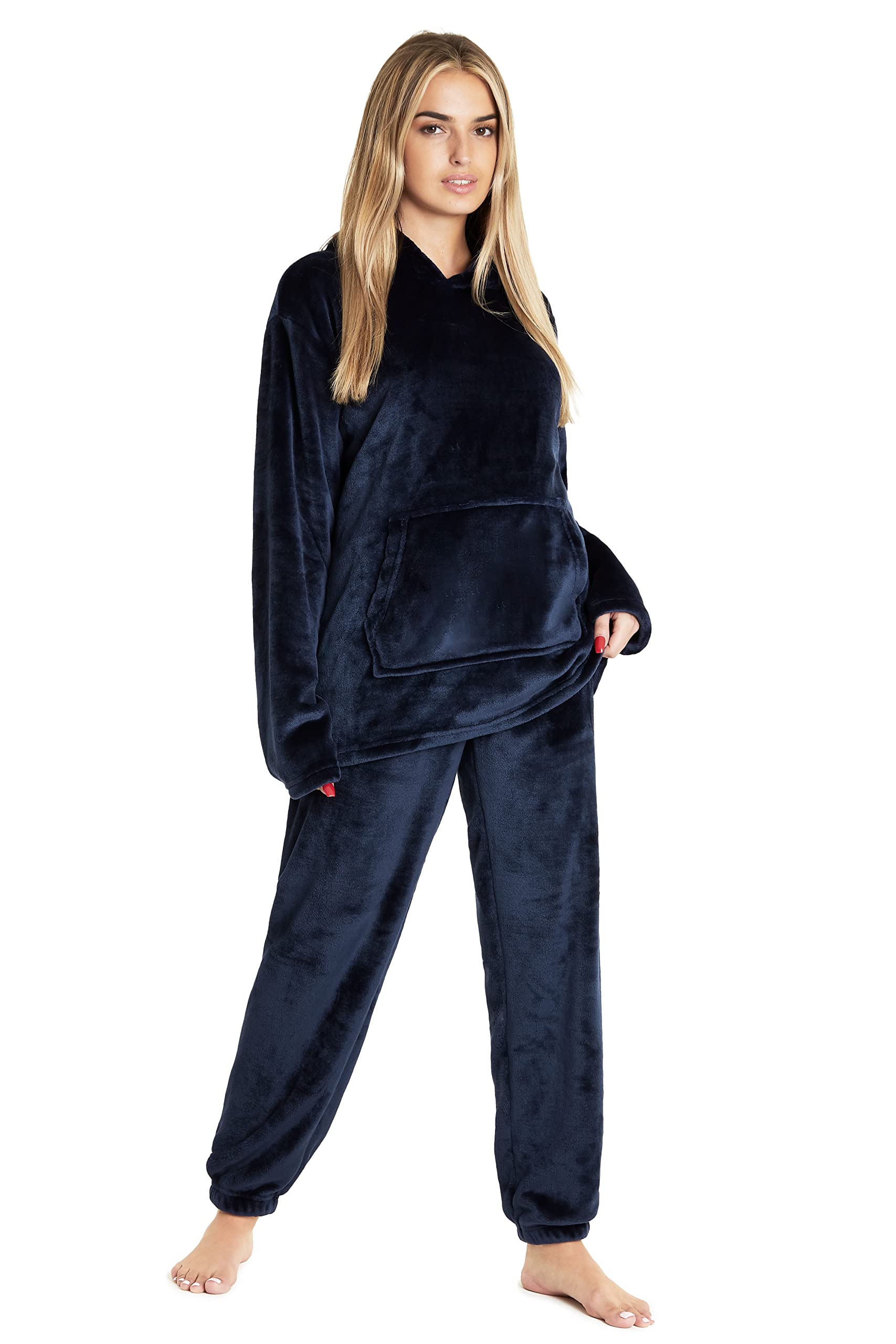 CityComfort Set Pigiama Donna Invernale in Pile, Pigiami con Cappuccio, 2 Pz Abbigliamento da Casa, Regalo Donna Adolescenti