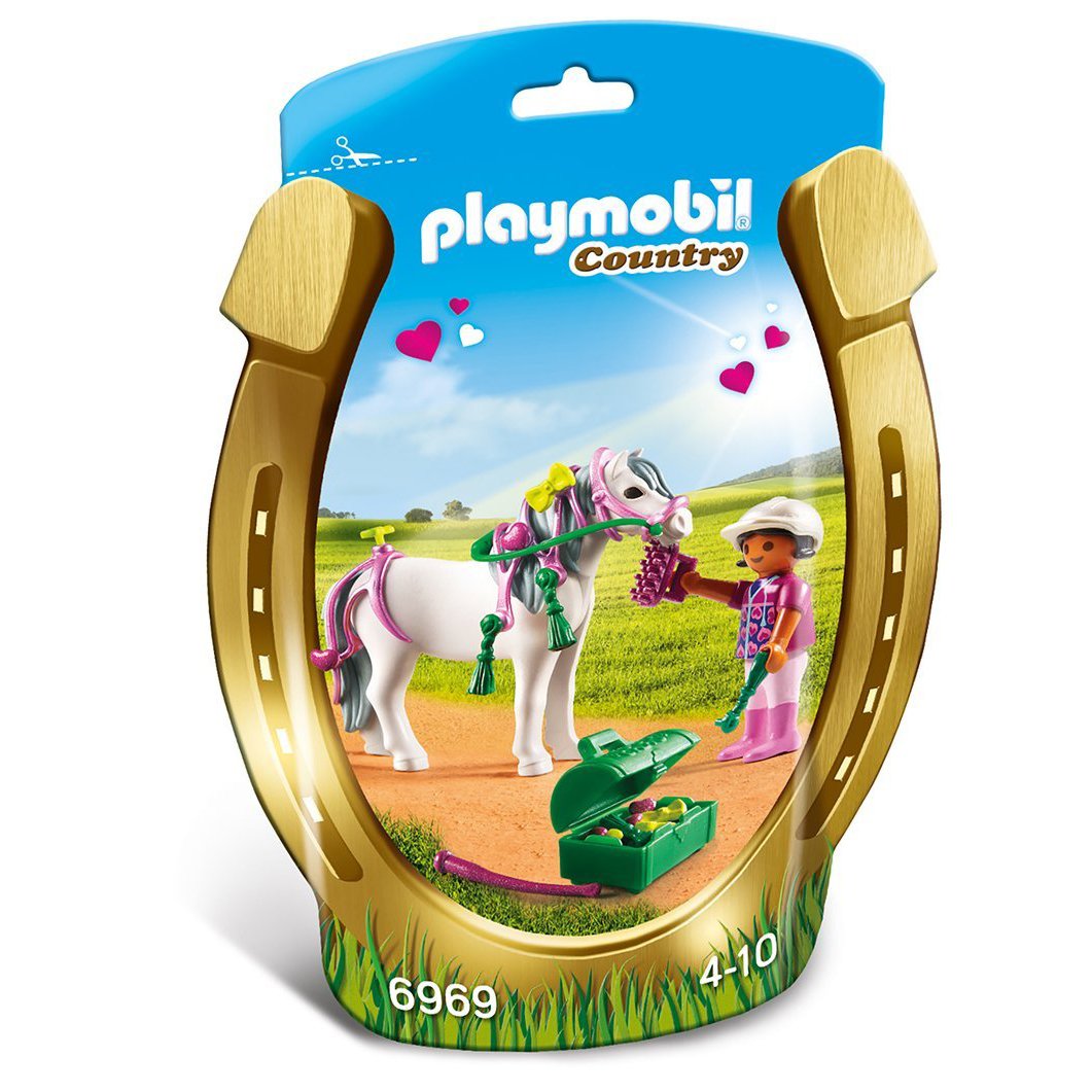 Playmobil 6969 Collectable Groomer with Heart Pony, Fun Imaginative Role-Play, PlaySets Suitable for Children Ages 4+