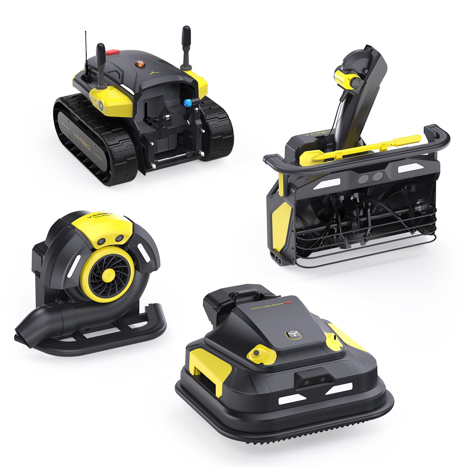YARBO 3-in-1 Modular Robot Lawn Mower Pro, Snow Blower and Leaf Blower