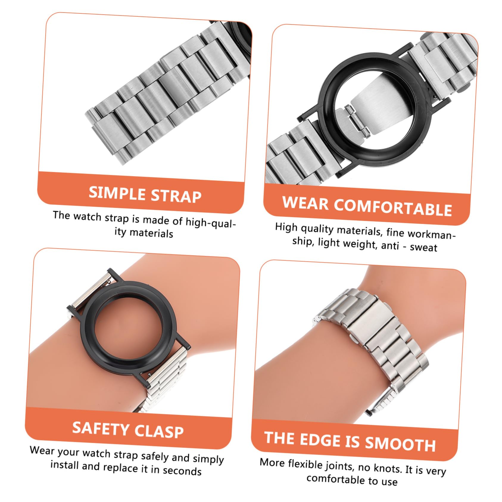 Housoutil 3 Correas De Reloj De Acero Inoxidable De Repuesto Para Funda De Reloj Compatible Con