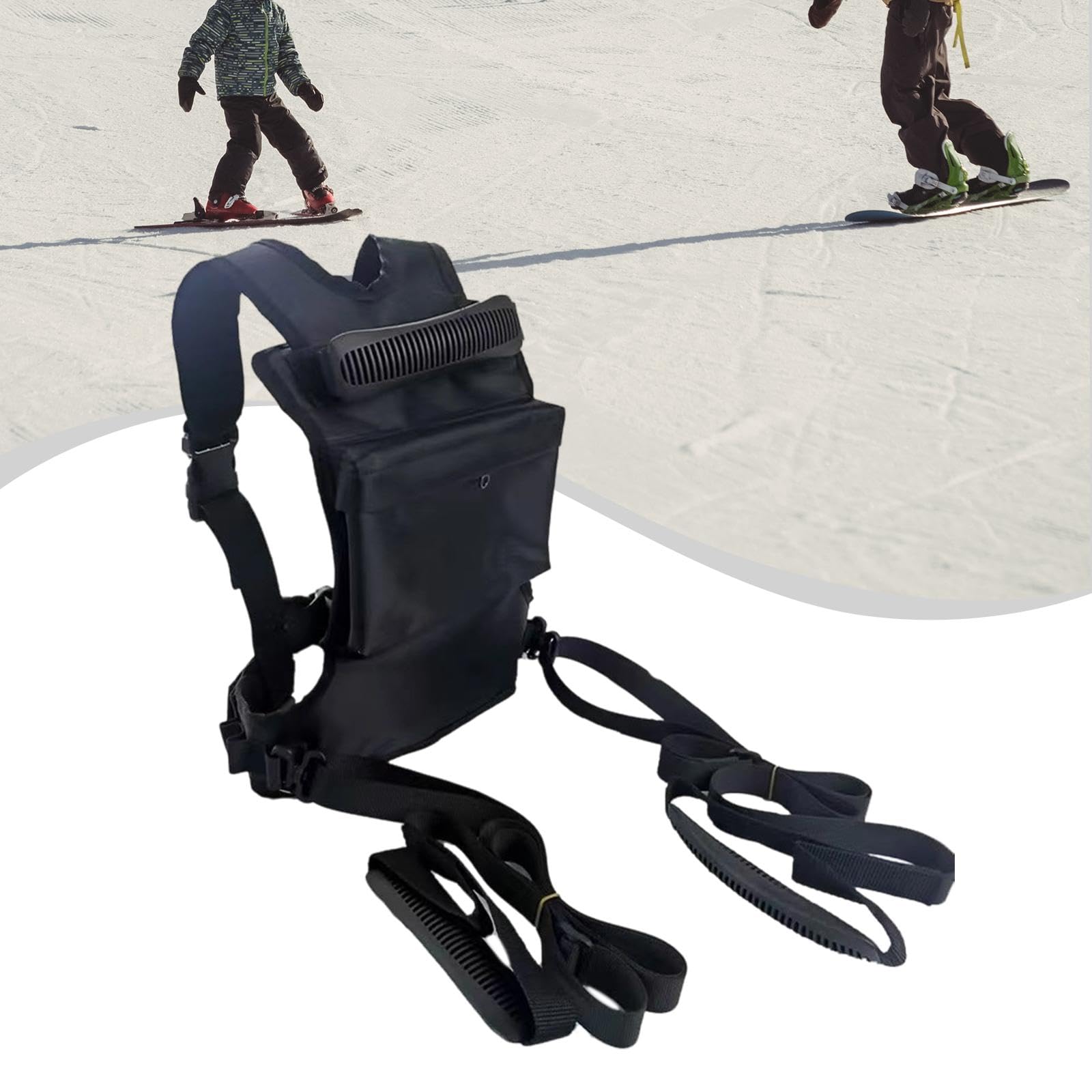 Milageto Harnais de Ski et de Snowboard pour Enfants, Harnais d'Entraînement Polyvalent, Corde de Traction avec Poignée, Ceinture-Harnais Réglable, Équipement Indispensable pour Débutants