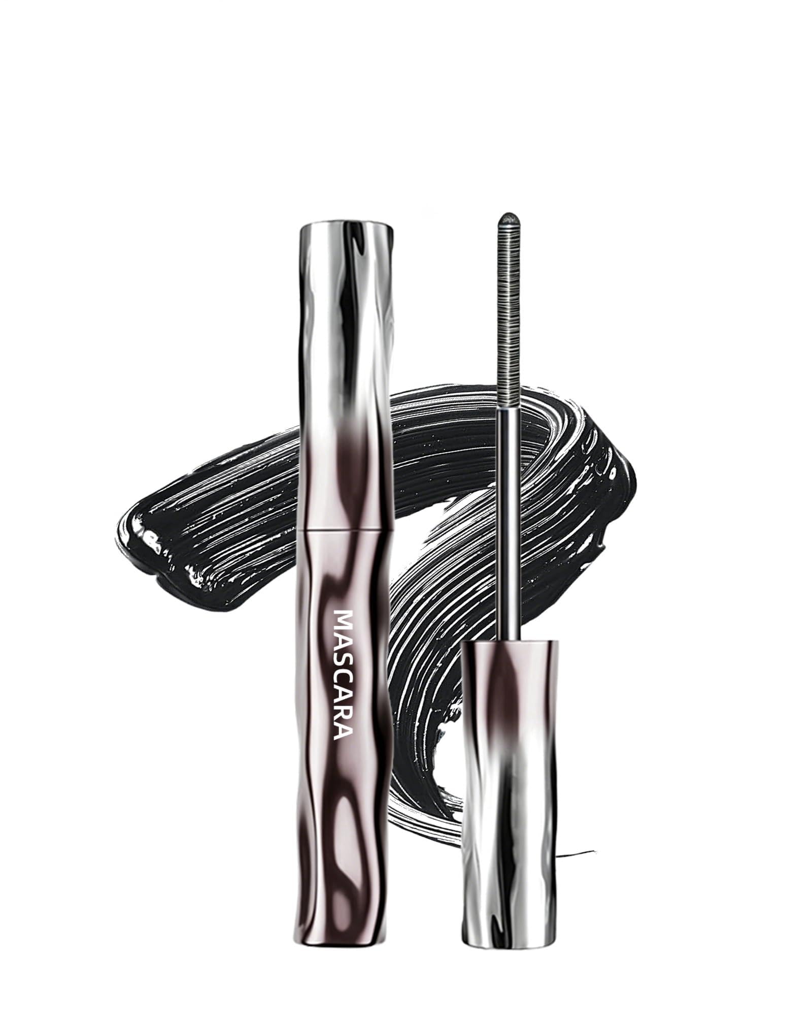 Black Metal Wand Mascara,Waterproof Washable Iron Mascara for Older Women 1Pcs Black