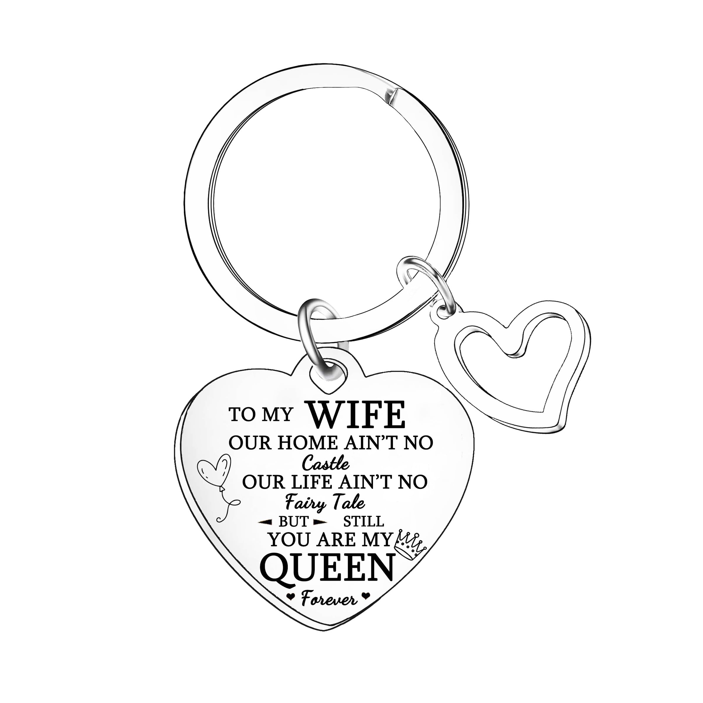 Nimteve Wife Gift from Husband Valentine's Day Gift To My Wife Gift Couple Keyring for Her Anniversary Christmas Birthday Gifts for Wife