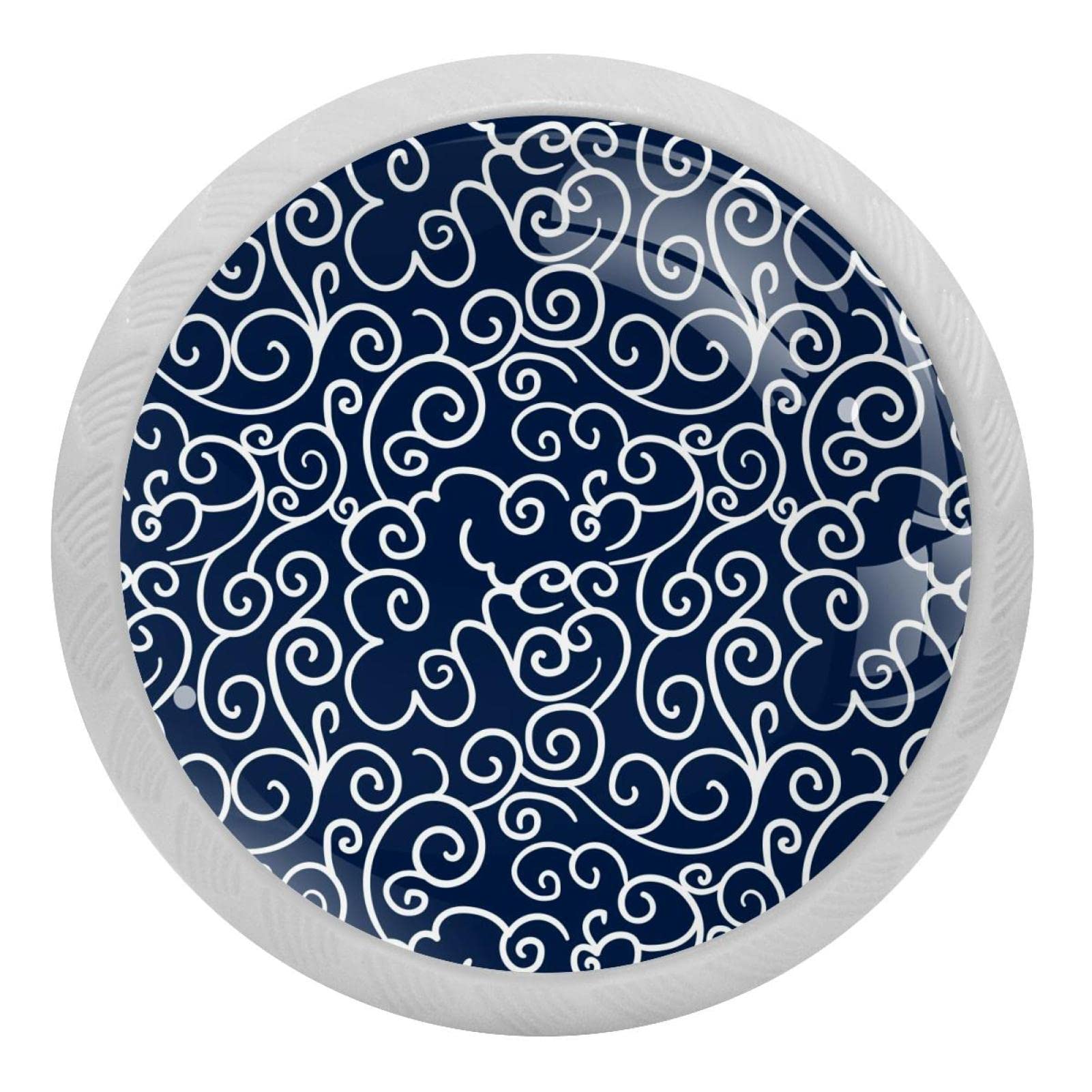 Poignée de tiroir pour chambre enfant décor nuages bleus lumineux x4