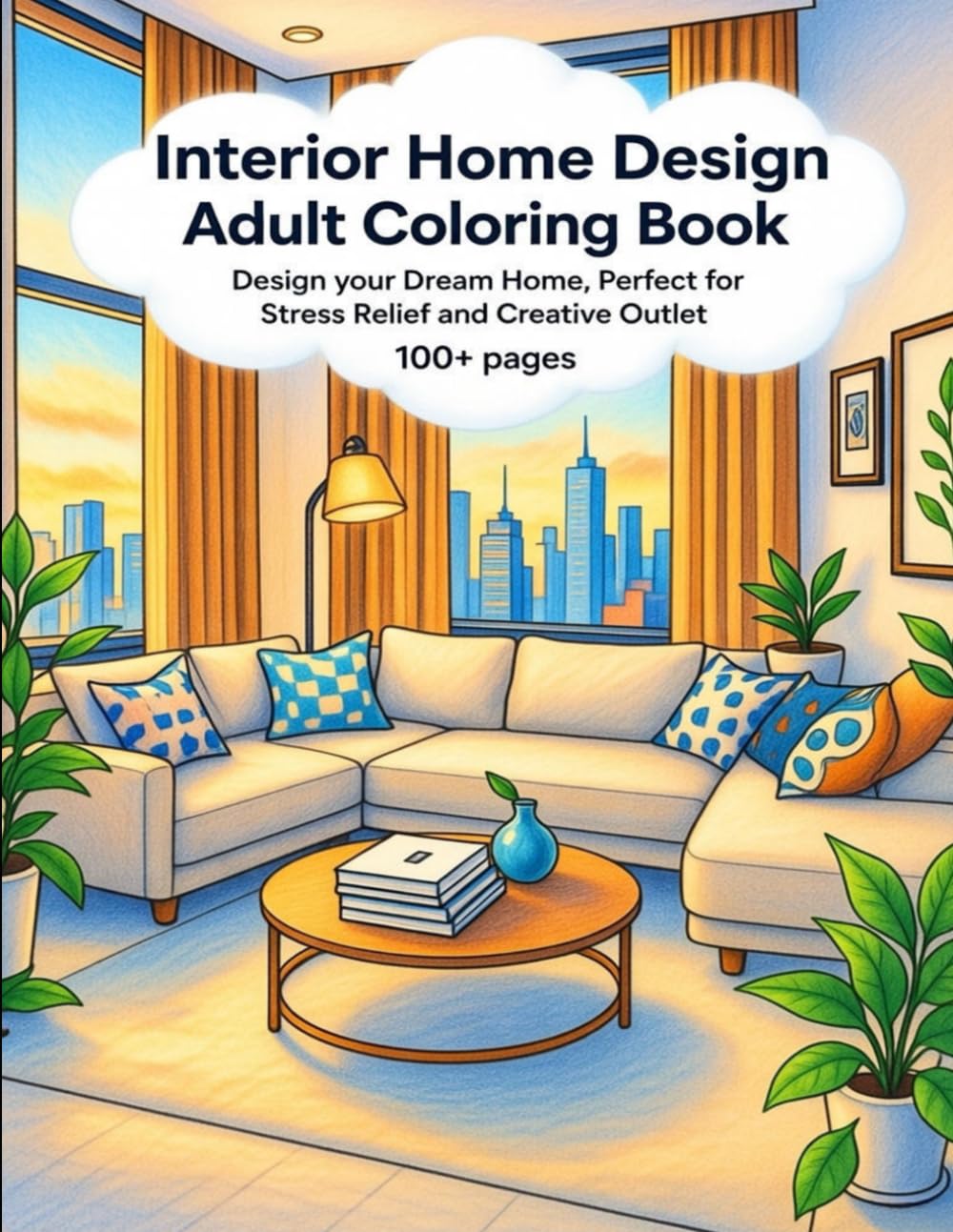 Interior Home Design Adult Coloring Book: Design your Dream Home, Perfect for Stress Relief and Creative Outlet