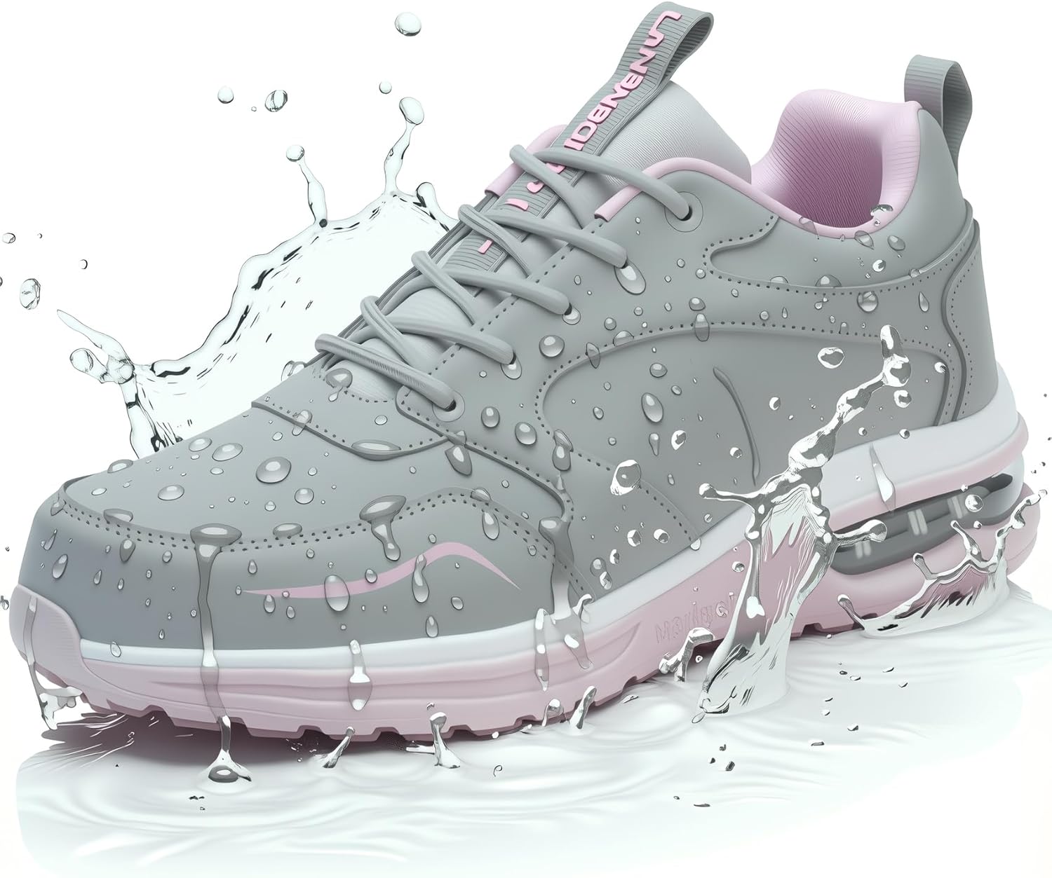 Waterproof Steel Toe Shoes for Women Non Slip Puncture Proof Safety Work Sneakers Comfortable Lightweight Fashion Footwear for Industrial Construction and Food Service