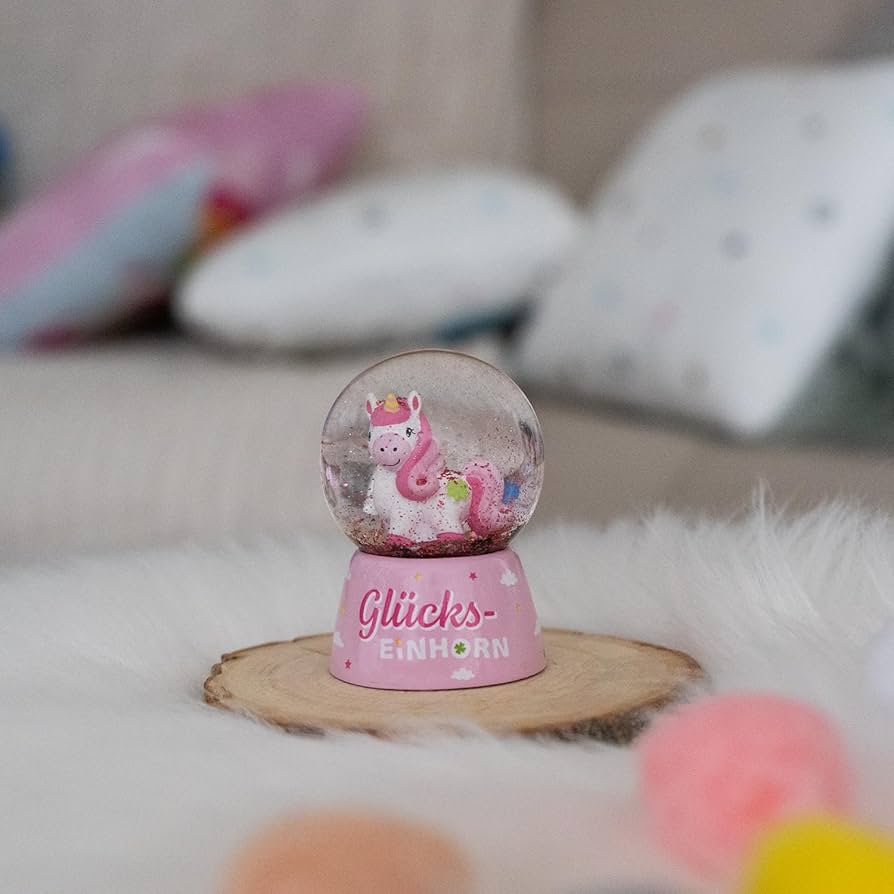 GRUSS & CO Traumkugel Einhorn 6,5cm - Schneekugel Mit Glitter Geschenk Für Kinder