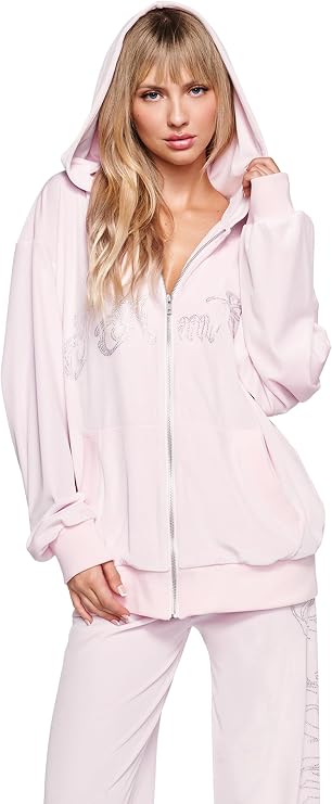 I.AM.GIA Women's Daria Velour Zip Up Hoodie