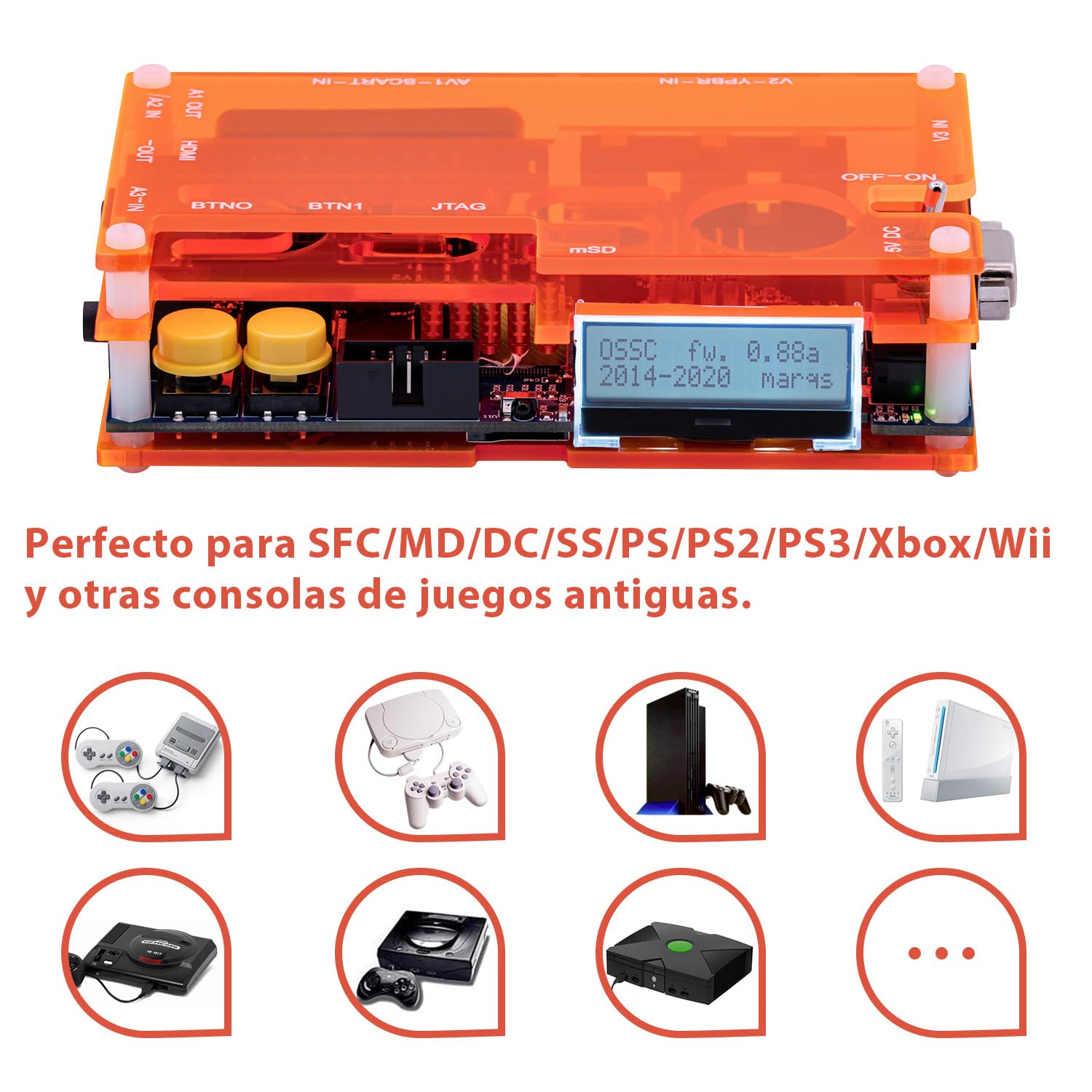 Mcbazel OSSC Scart Component VGA to HDMI Open Source Scan Converter v1.6 for Retro Gaming Console