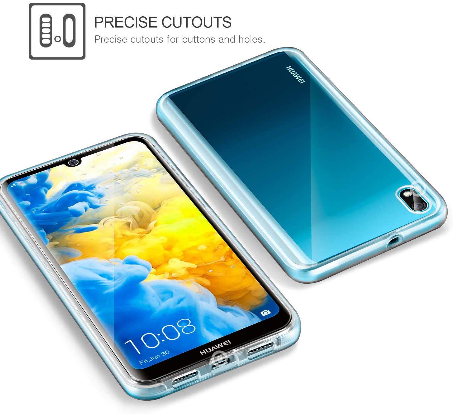 Coque Antichoc + Verre Trempé Transparent Pour Huawei Y5 2019 – Protection Complète écran Et Dos