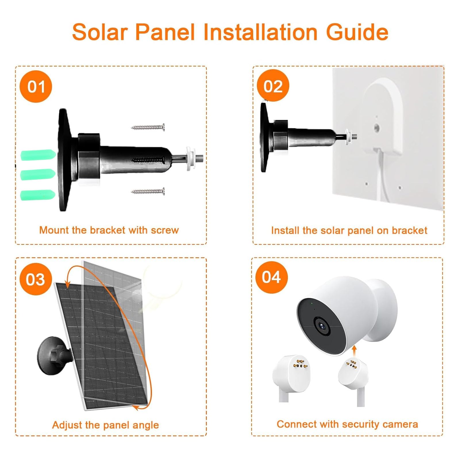 Tosuny Pannello Solare 10W per, IP66 Flessibile (2 pezzi) | Flexible Solar Panel with 9.8ft Cable, 360 Degree Adjustable Bracket, for Battery Version