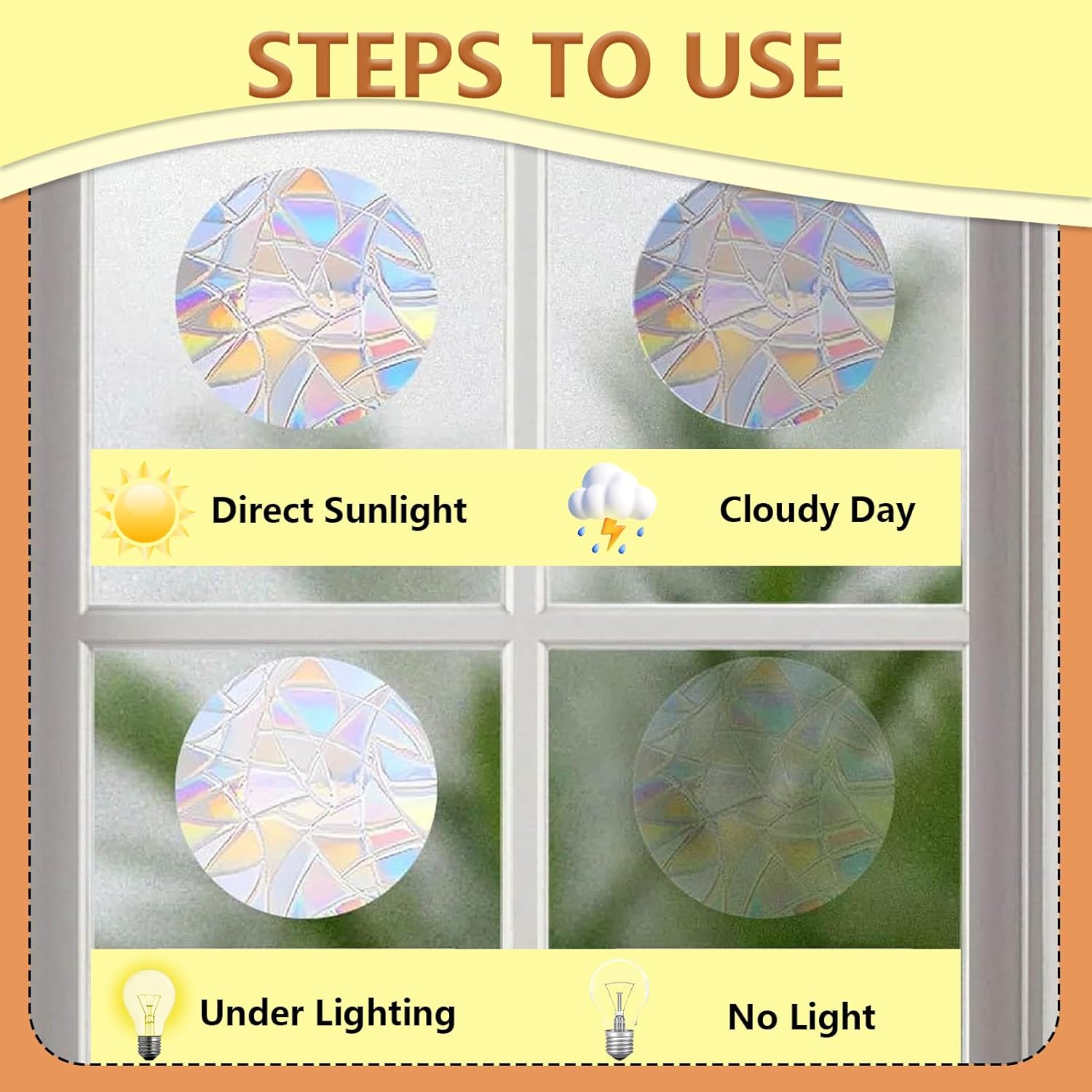 Lot de 10 Autocollants Anti-Collision Arc-en-Ciel Suncatcher – Sécurité et Décoration Pratique pour Fenêtres et Portes - Description