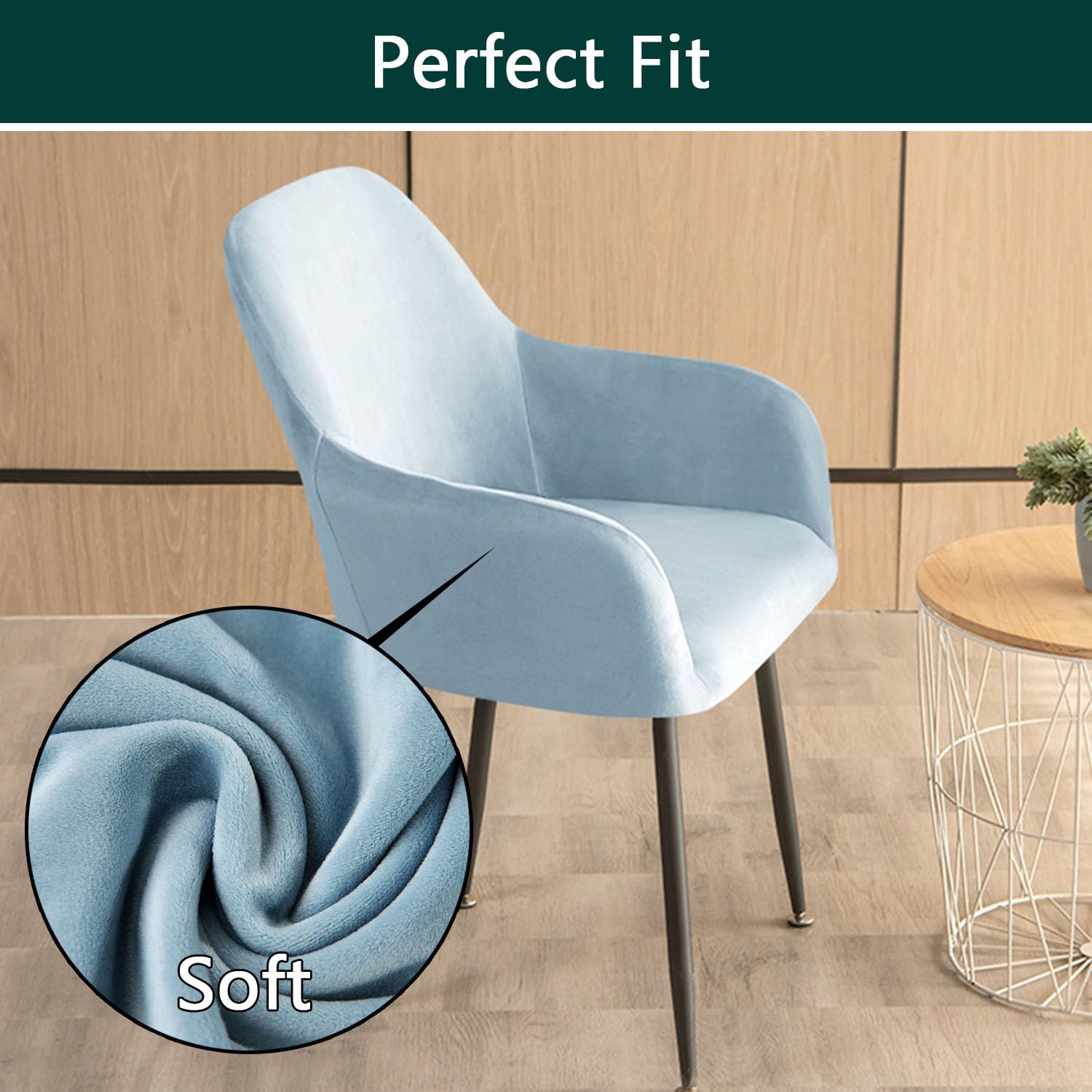 Coprisedie In Velluto Con Schienale | 1/2/4/6 Pezzi | Morbido E Elastico | Per Sala Da Pranzo | Dark Blue - Foto 12