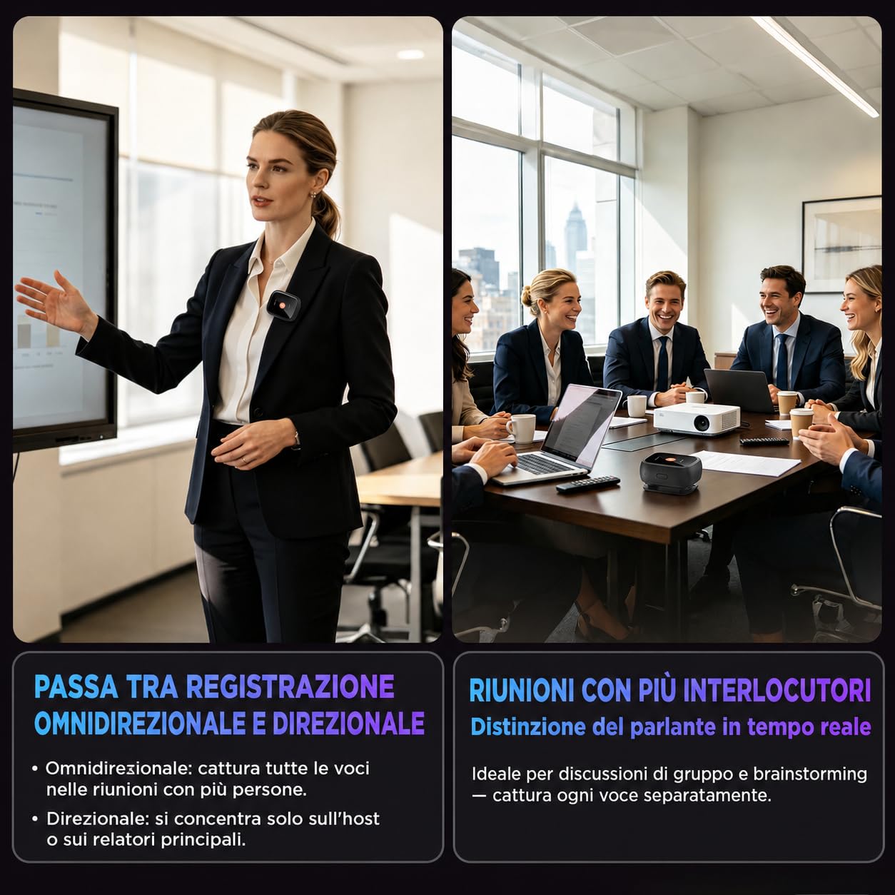 Z02 Traduttore vocale IA e badge, dispositivo di traduzione in tempo reale 102 lingue, registrazione con un‑clic per verbali d’incontri e mappe mentali, Bluetooth integrato per viaggi e lavoro