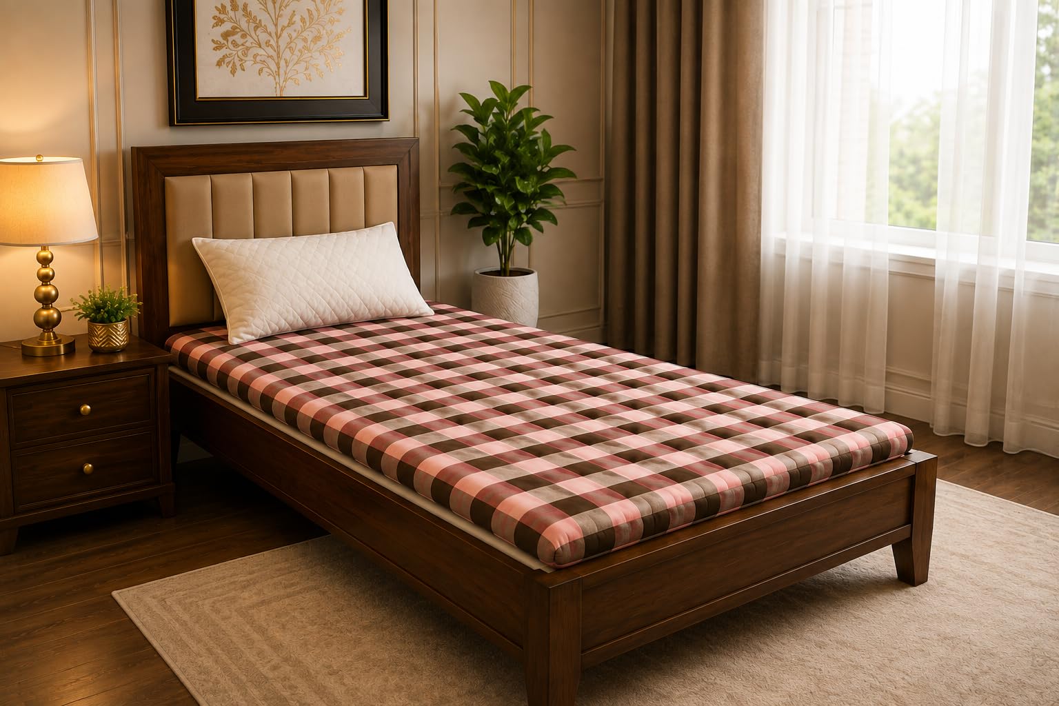 foldable light weight cotton filled bed quilt mattress, firm gadda for floor & bed, single size (72 x 36 x 3 inches), multicolor strip, perfect for a restful night's sleep