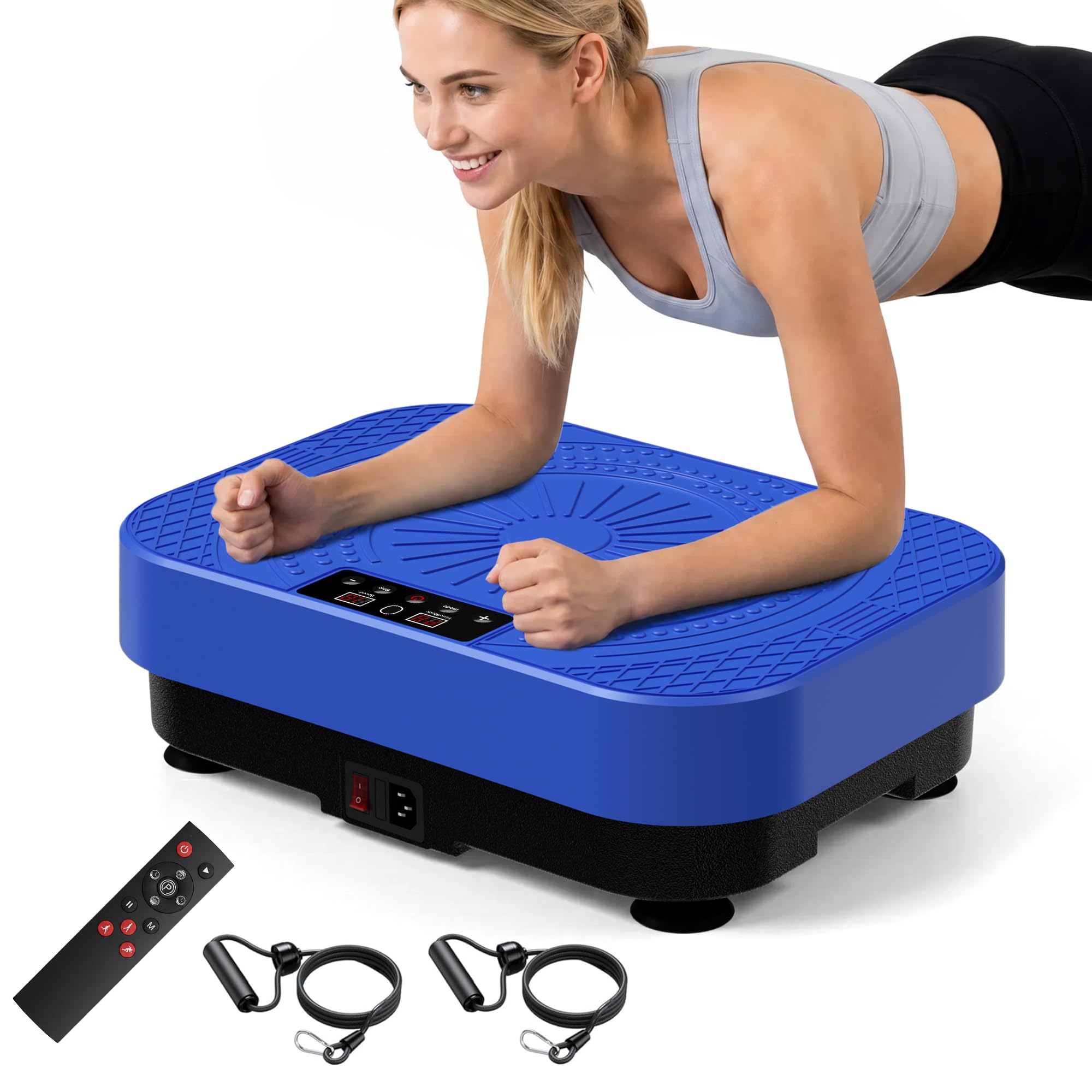 Homesy Máquina de ejercicio de placa vibratoria, placa vibratoria para drenaje linfático, plataforma de agitación de cuerpo completo para fitness en casa y quema de grasa, equipo de gimnasio deportivo